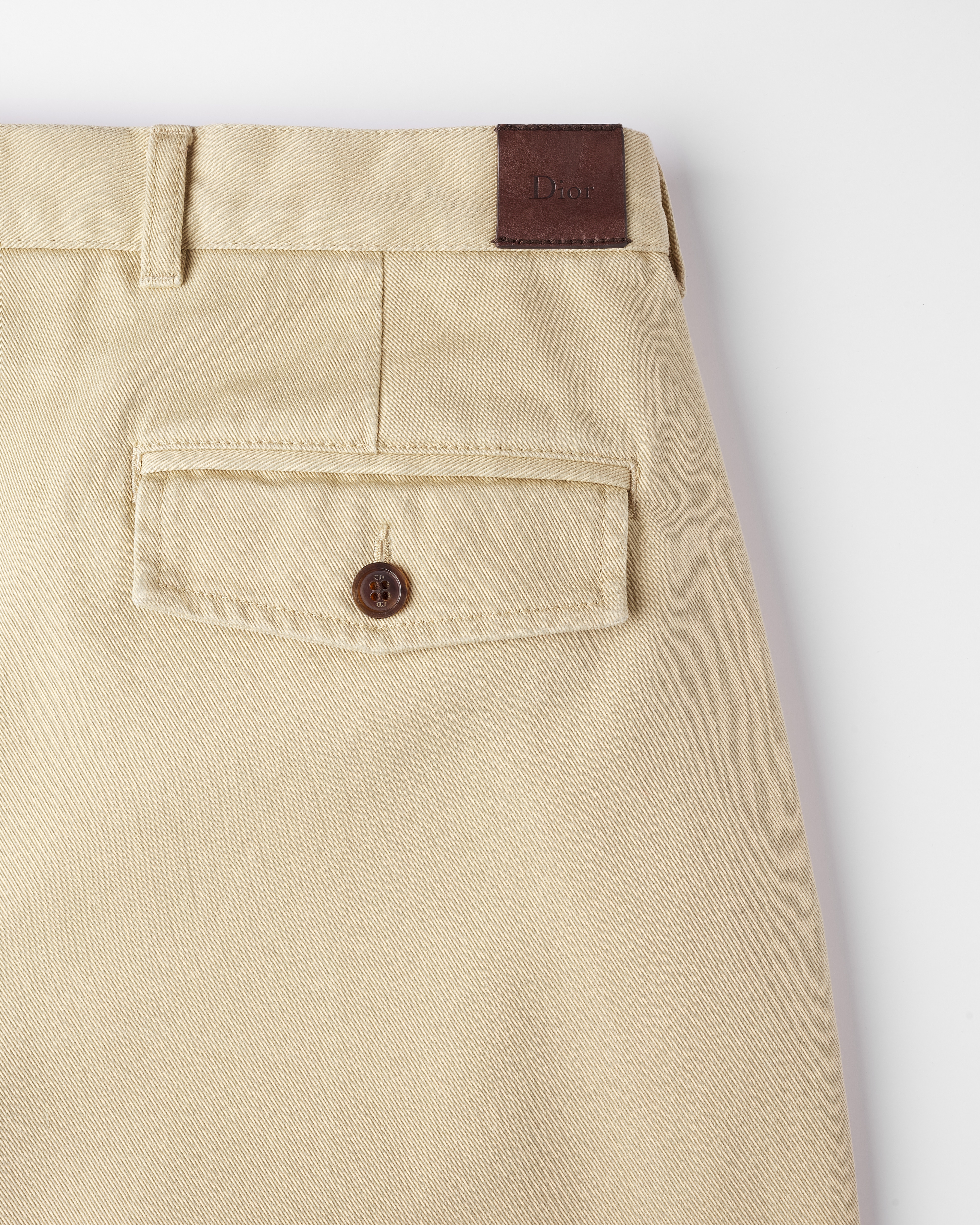 Pleated Chinos Beige Cotton Twill E09