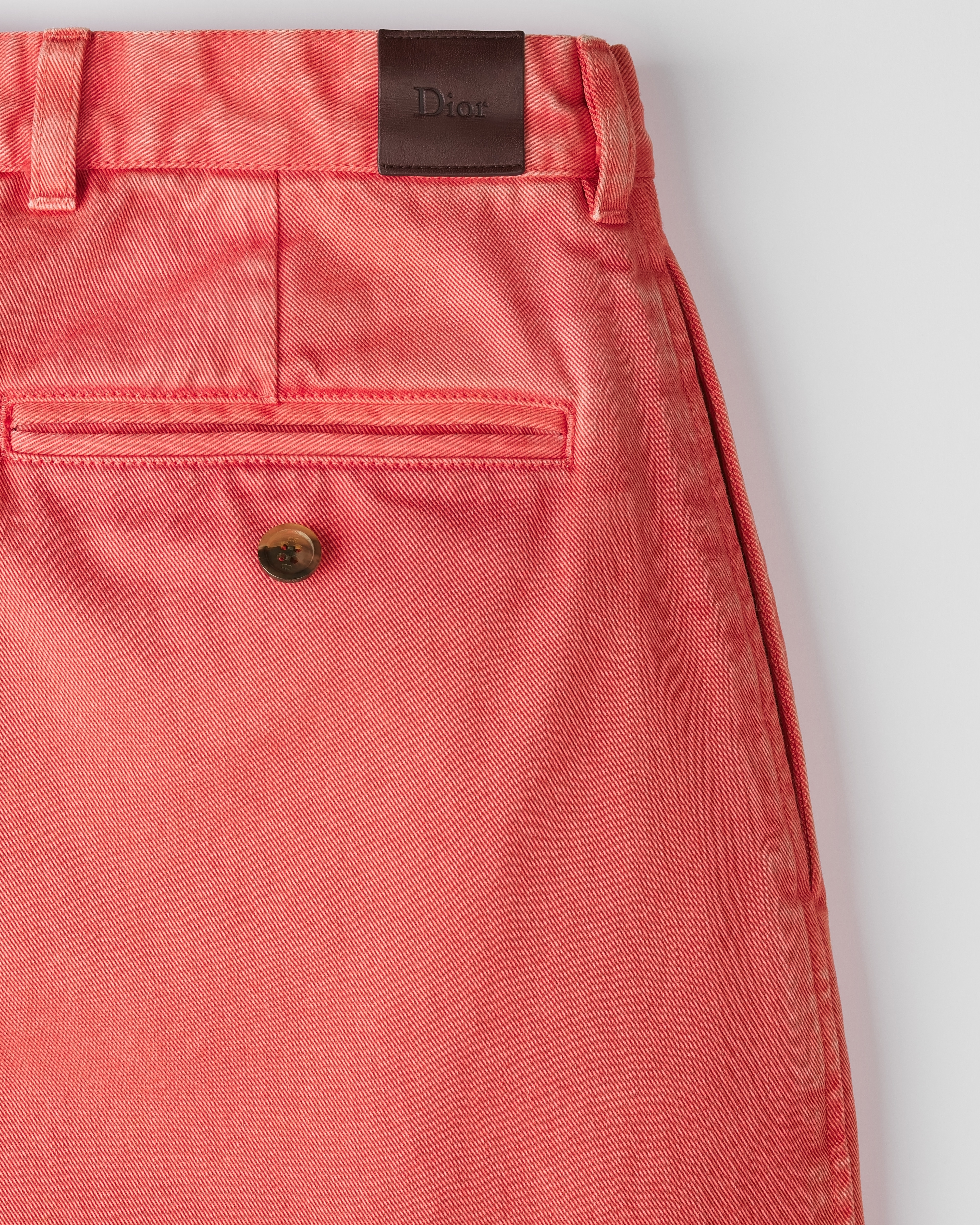 Pleated Chinos Red Cotton Twill E10