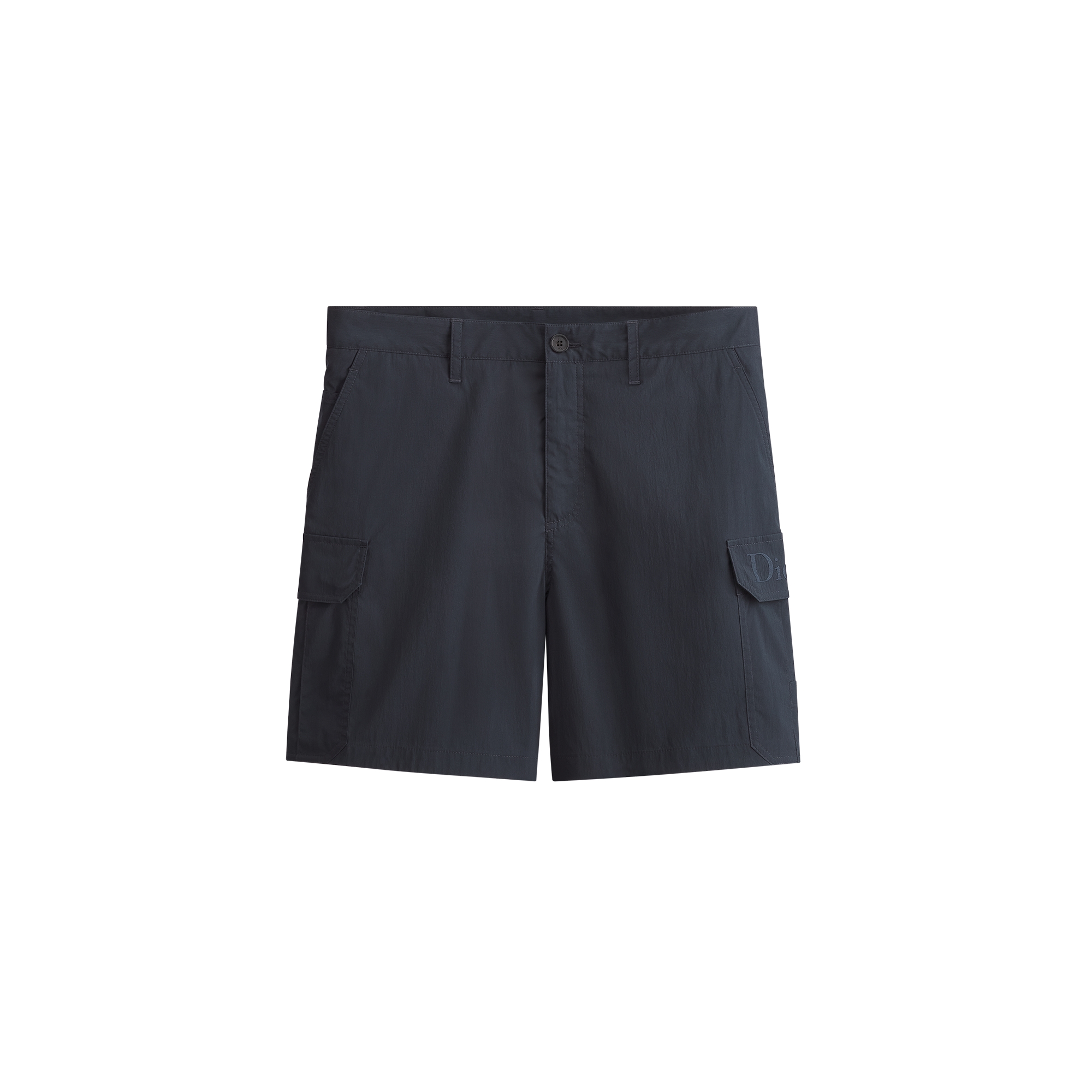 Cargo Shorts with Dior Embroidery Navy Blue Technical Fabric E01