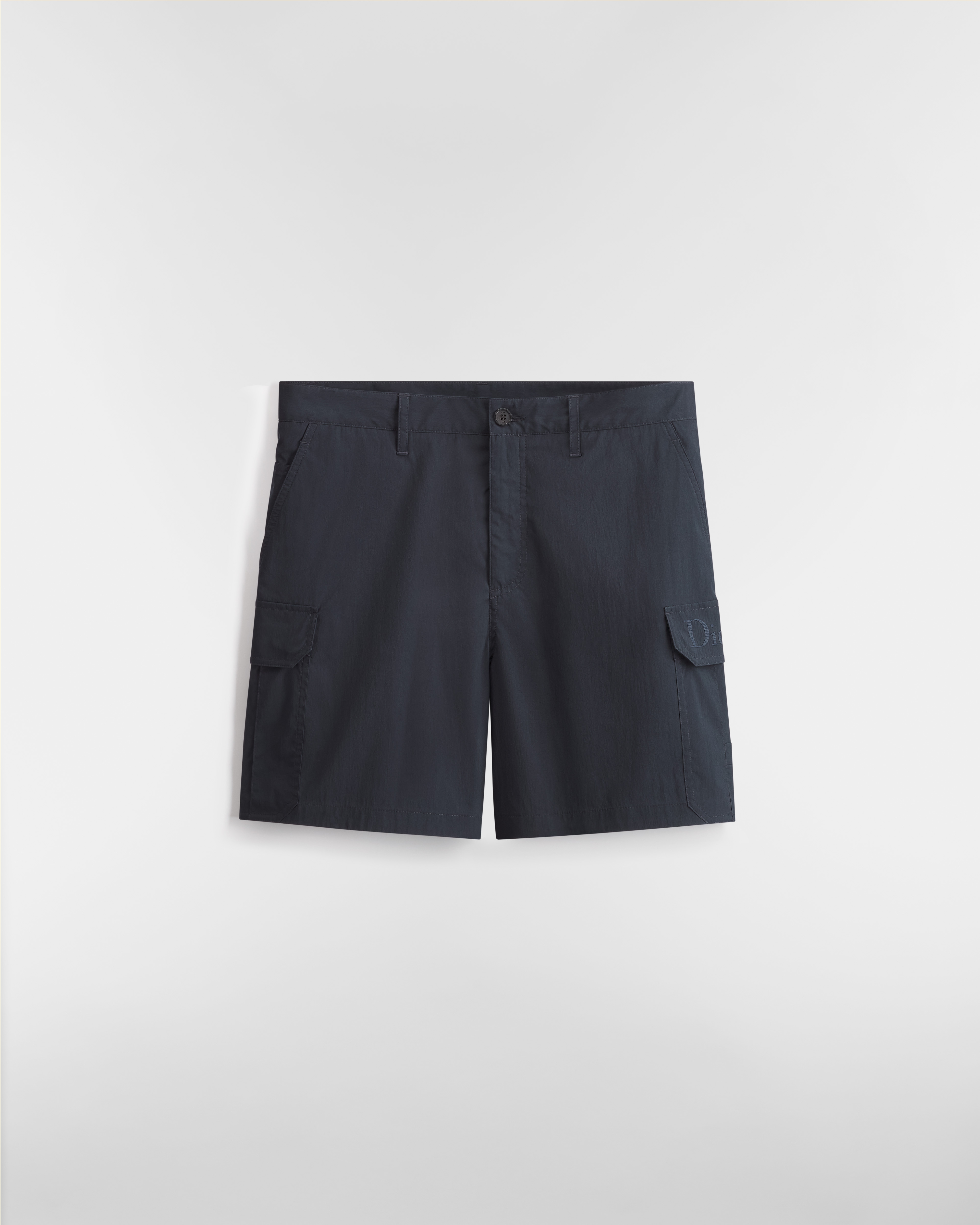 Short cargo à broderie Dior Toile technique bleu marine E01