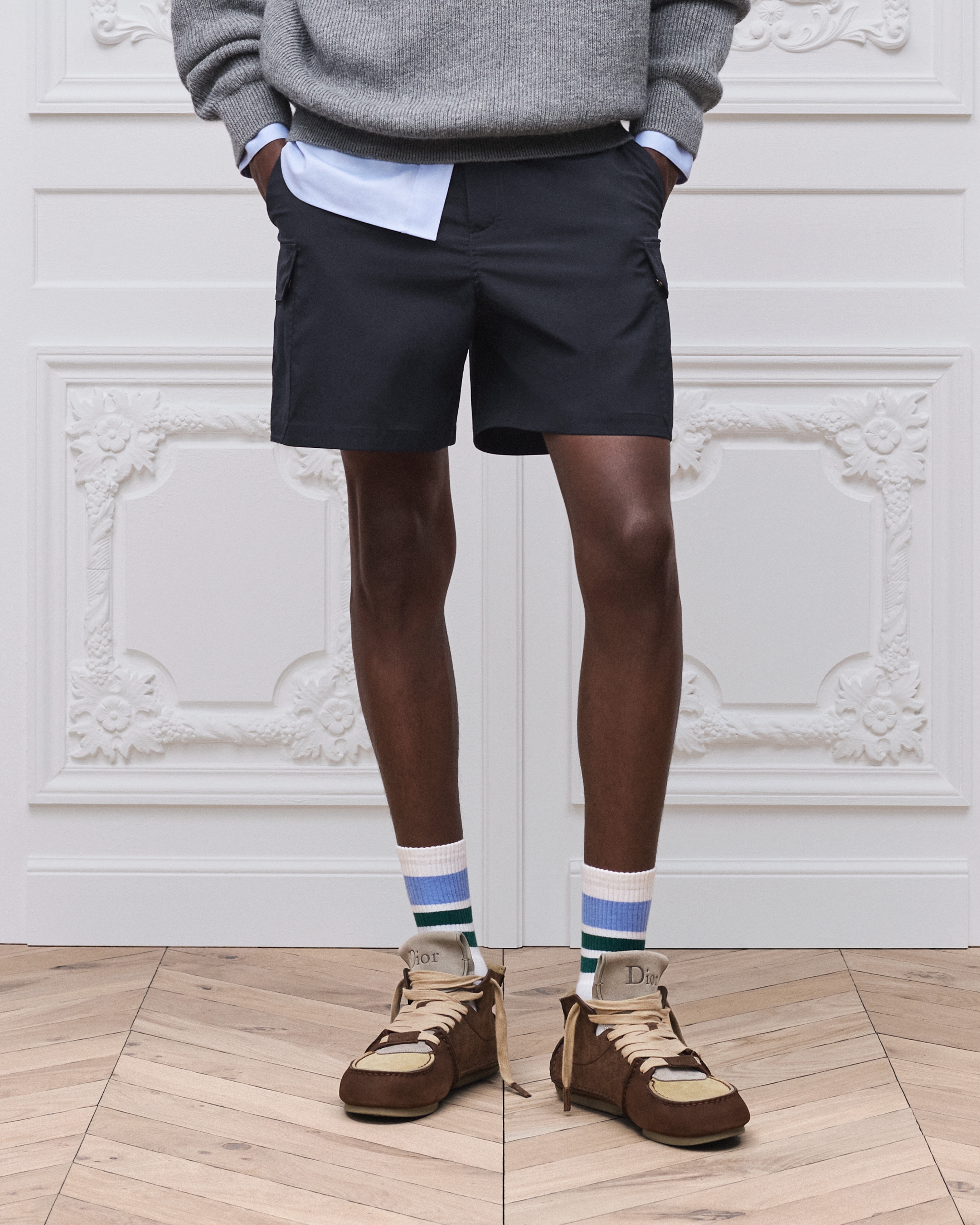 Cargoshorts mit Dior Stickerei Funktionsstoff in Marineblau E14