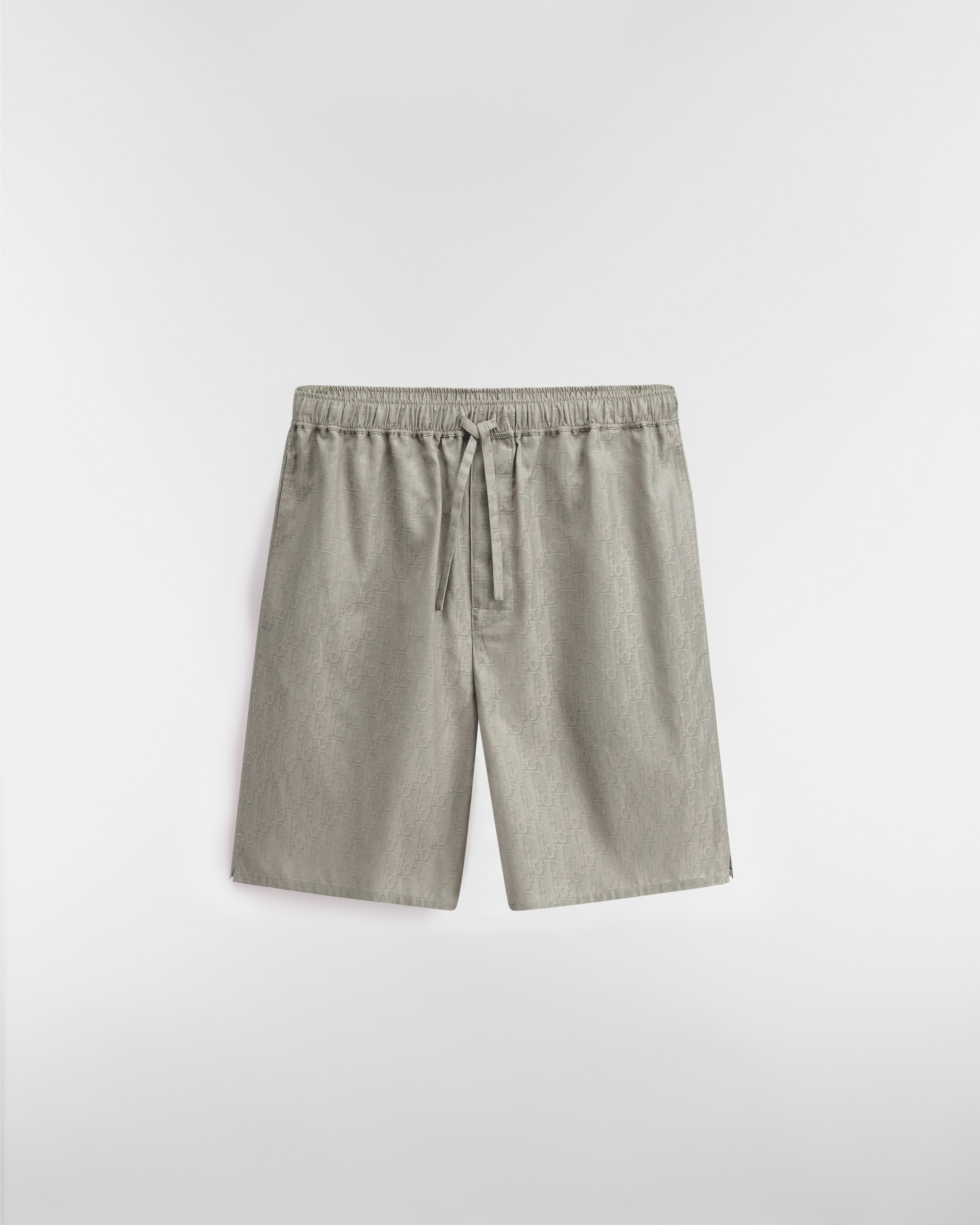 Dior Oblique 短褲 灰色棉和絲質緹花 E01