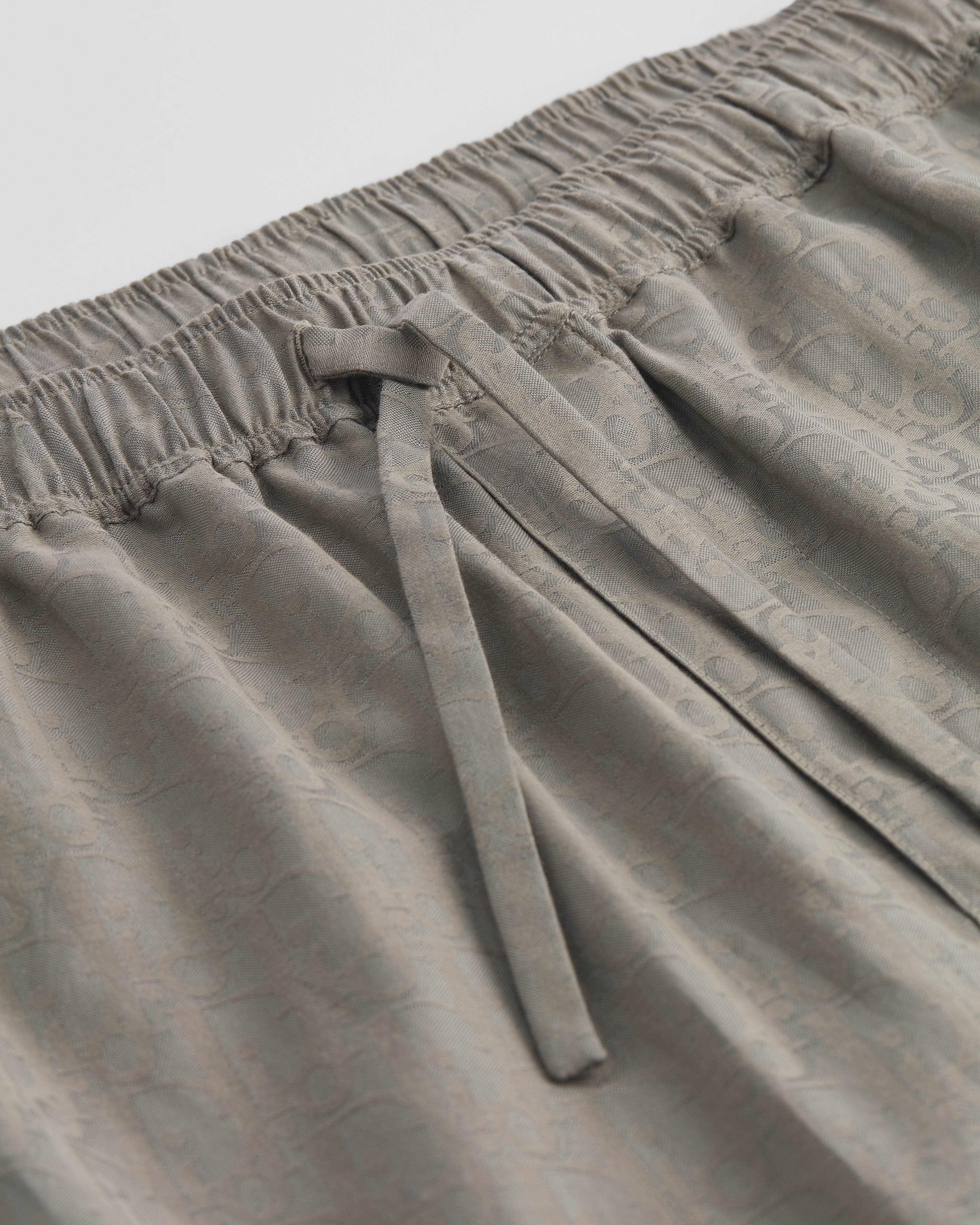 Dior Oblique 短褲 灰色棉和絲質緹花 E09