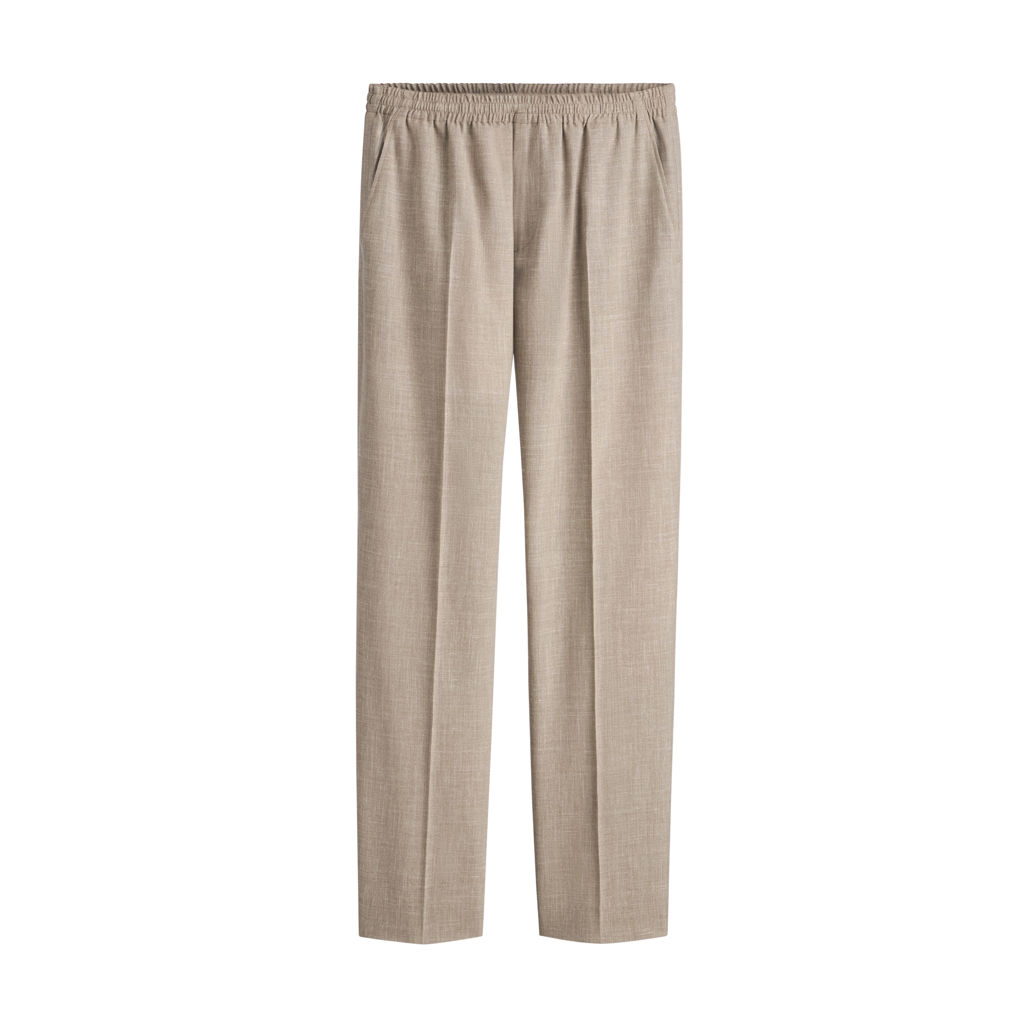Tailored Track Pants Beige Wool, Silk and Linen E01