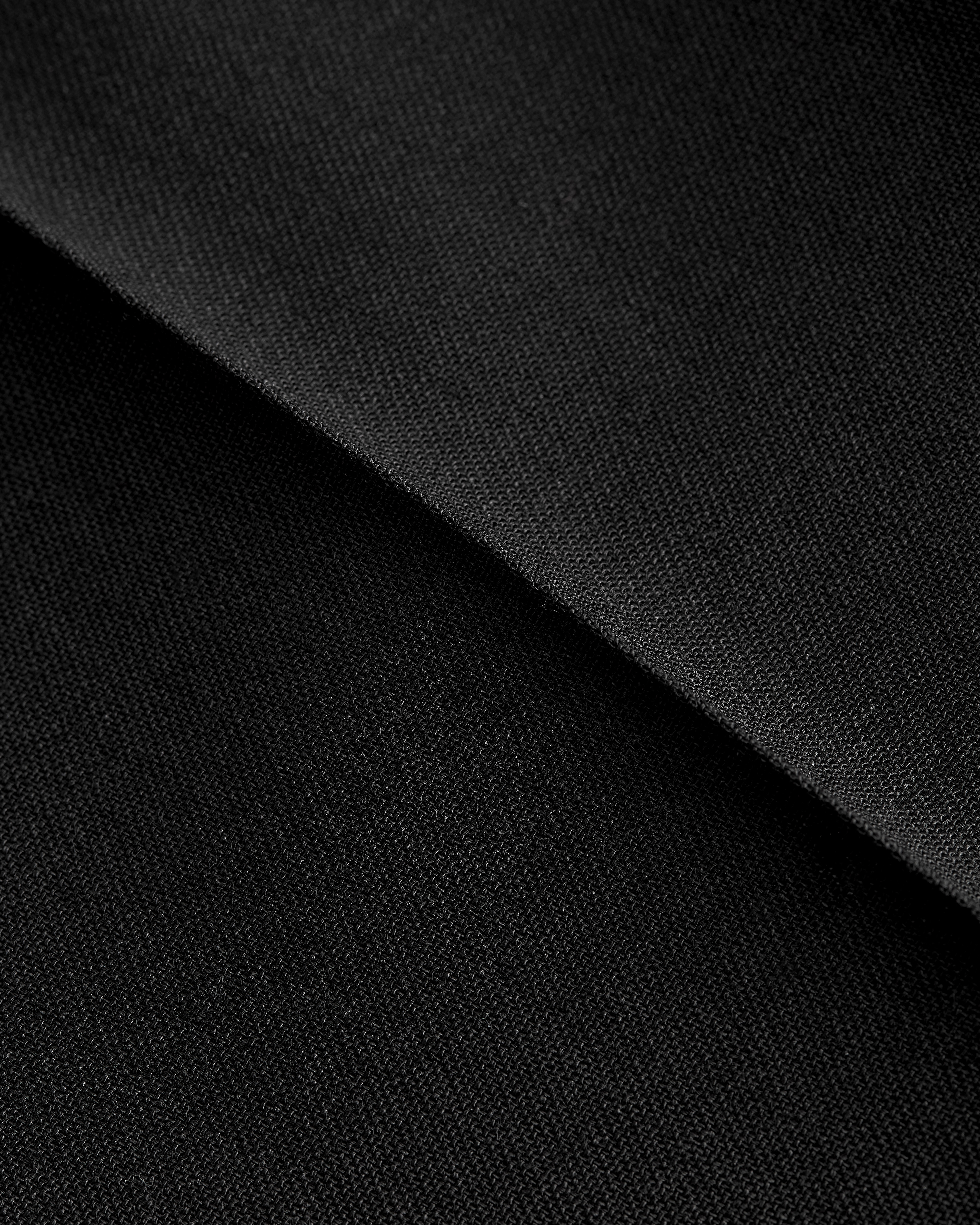 休閒運動長褲 黑色精純羊毛 E10