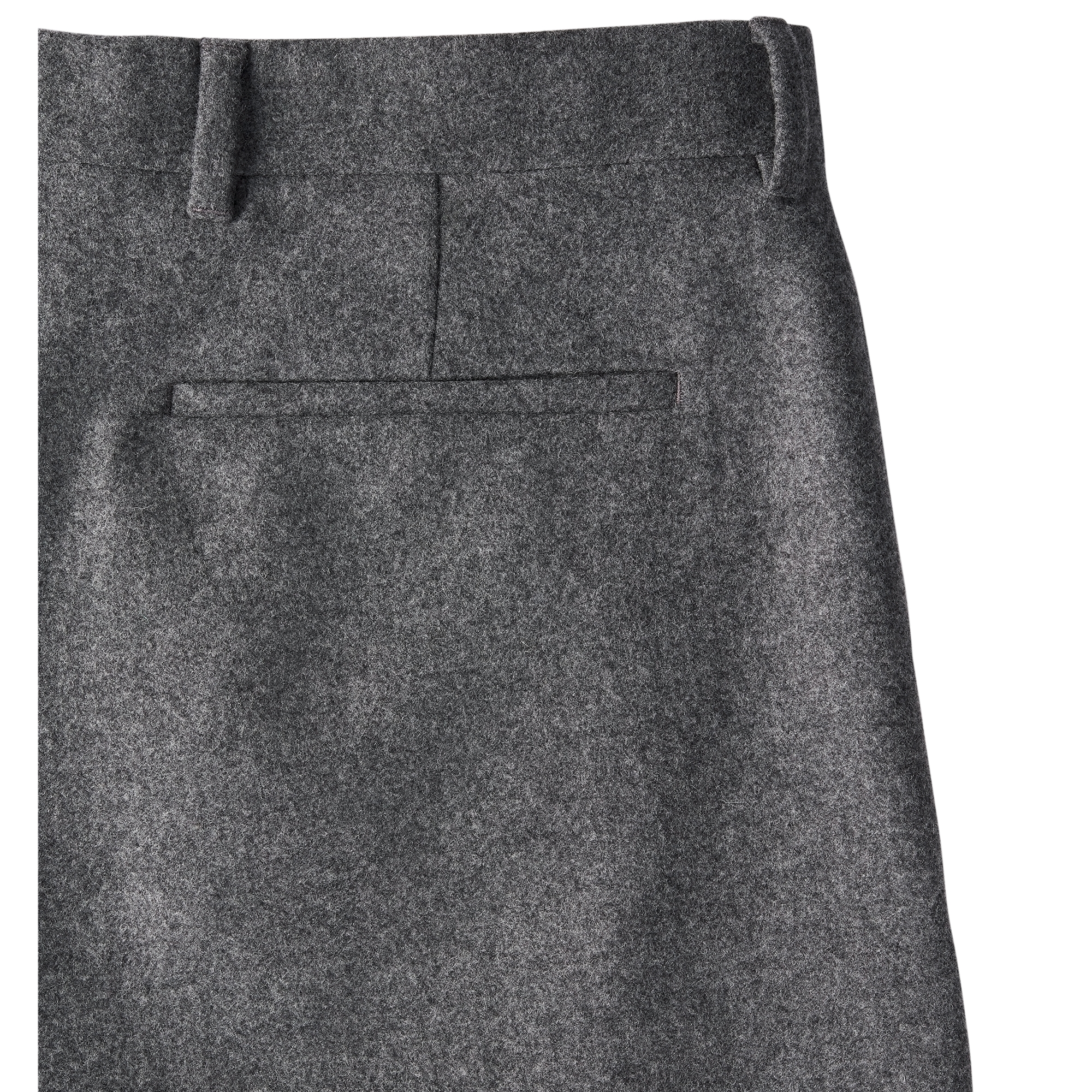 Loose Pants Anthracite Gray Virgin Wool Flannel E10