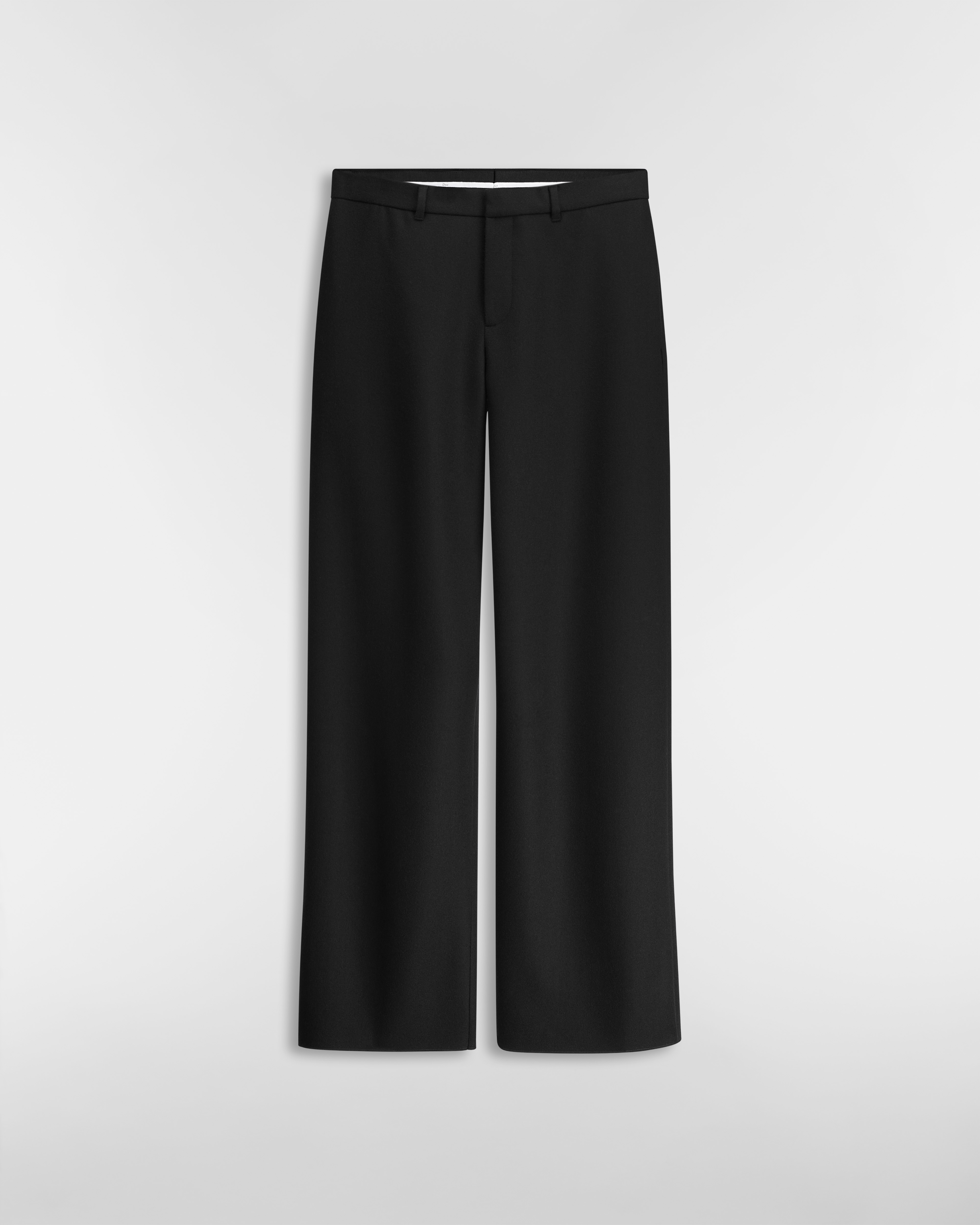 Calça com corte solto Flanela de lã virgem preta E01