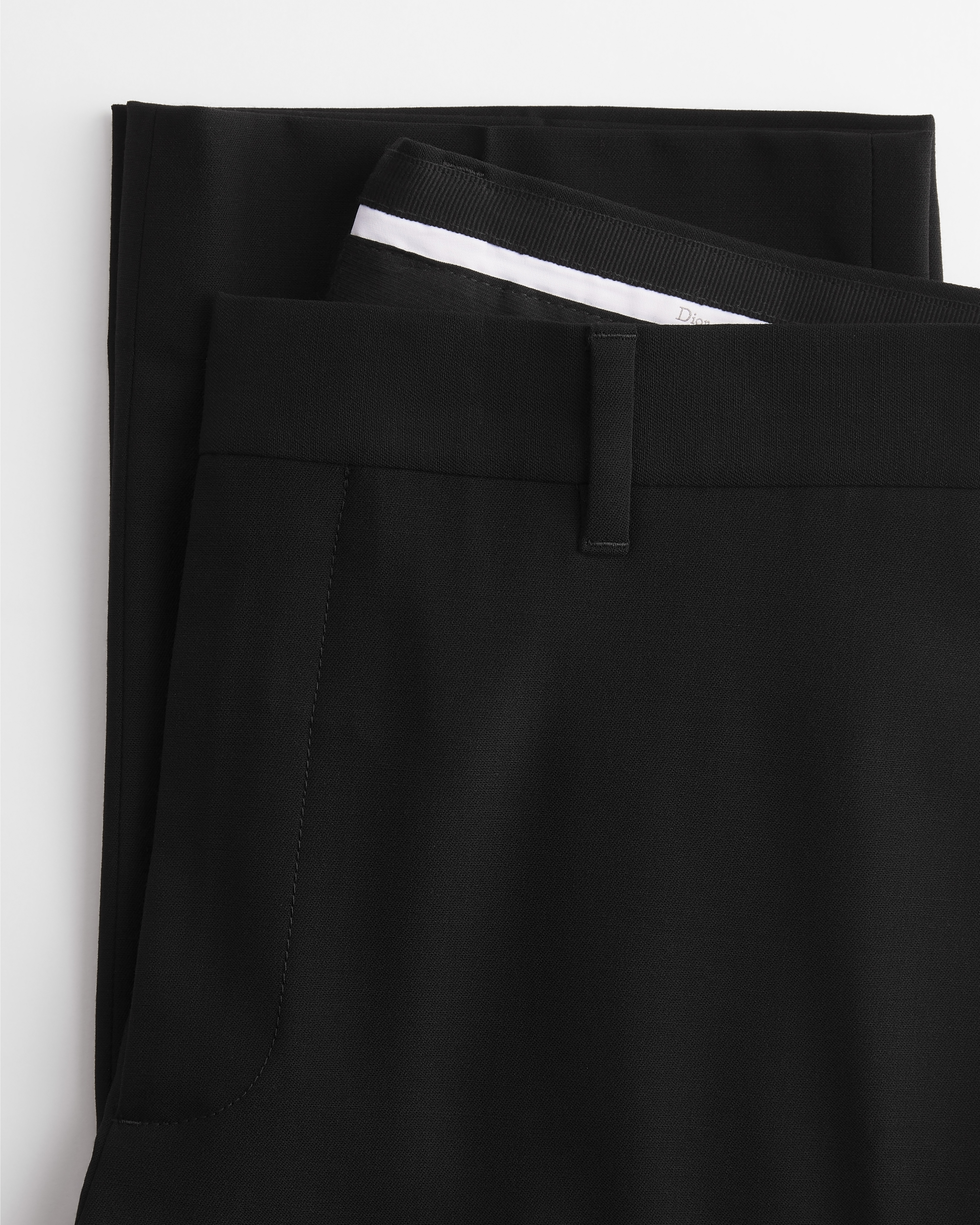 Pantalon tailoring Toile de laine vierge noire E09