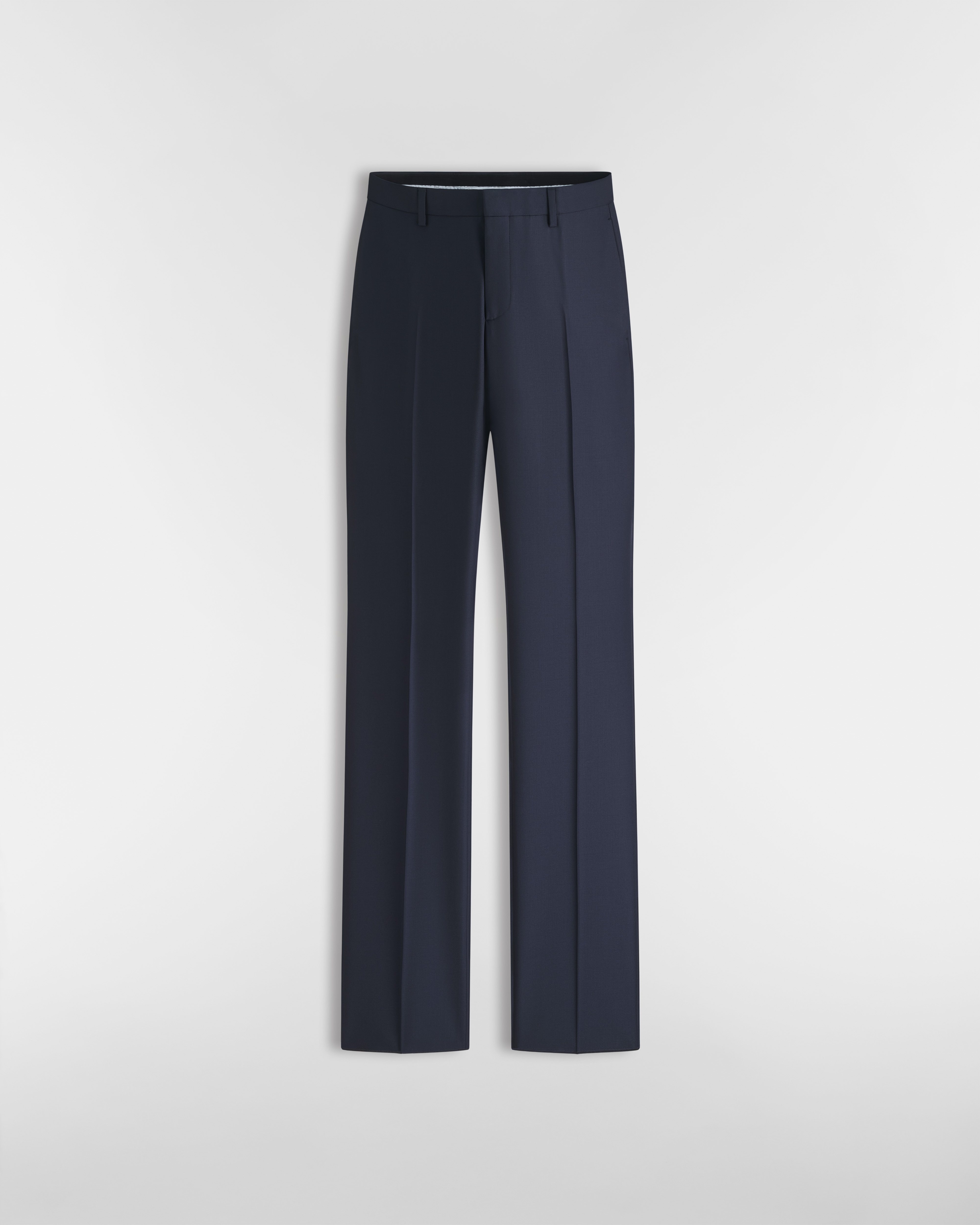 Tailored Pants Navy Blue Virgin Wool Twill E01