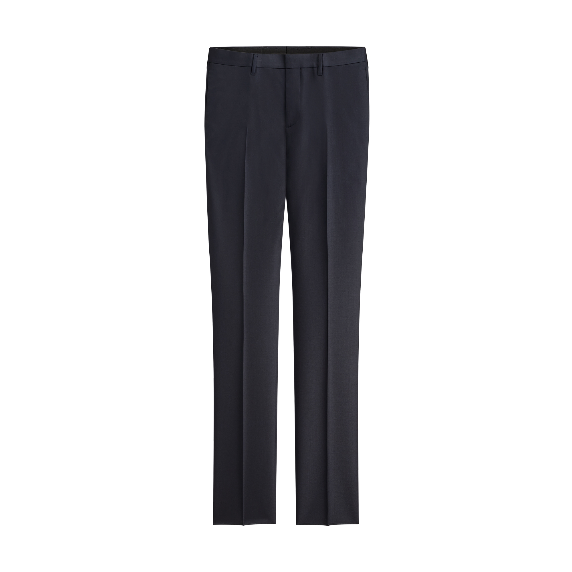 Tailored Pants Navy Blue Virgin Wool Twill E01