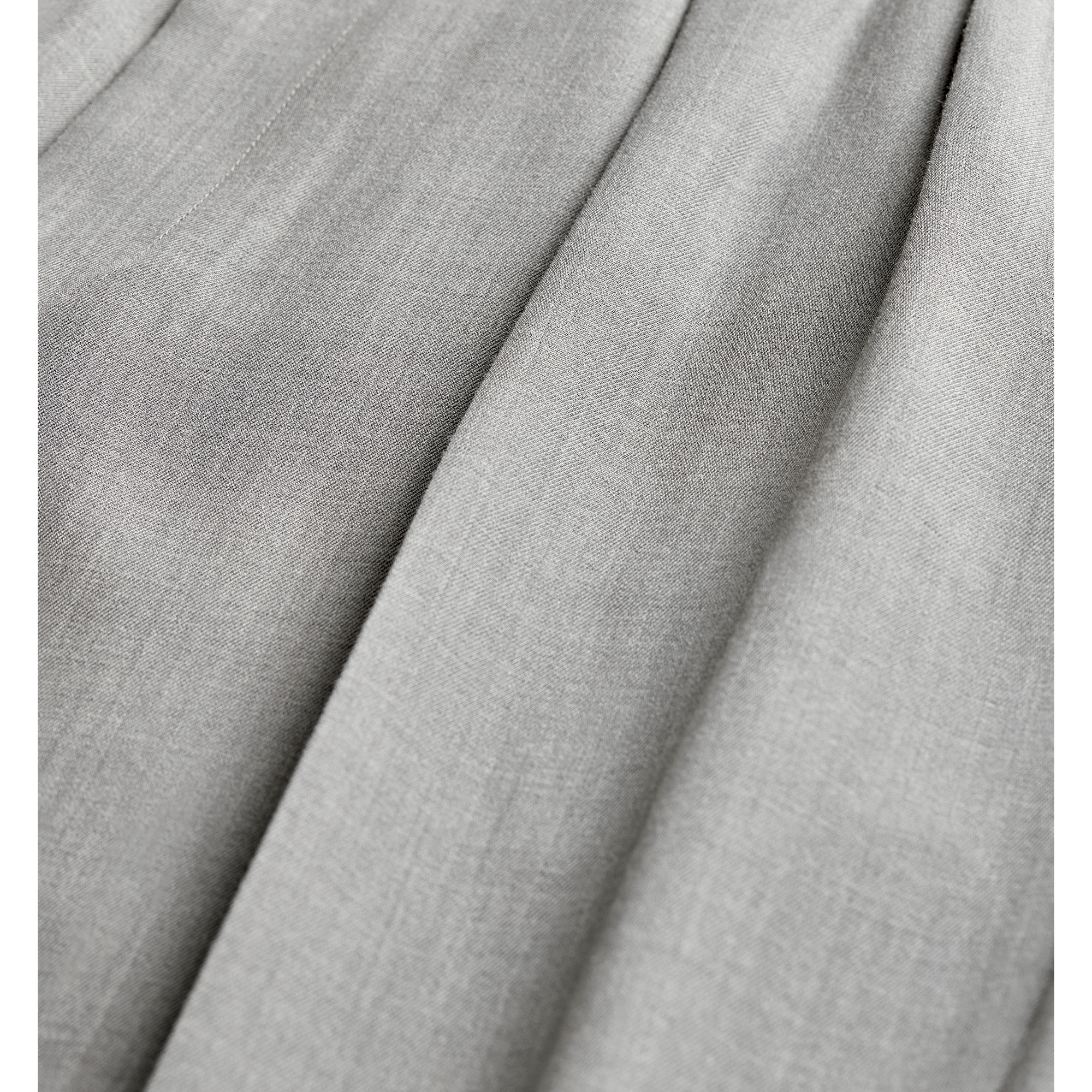 Pleated Pants with Cuffs Gray Virgin Wool Twill Blend E09