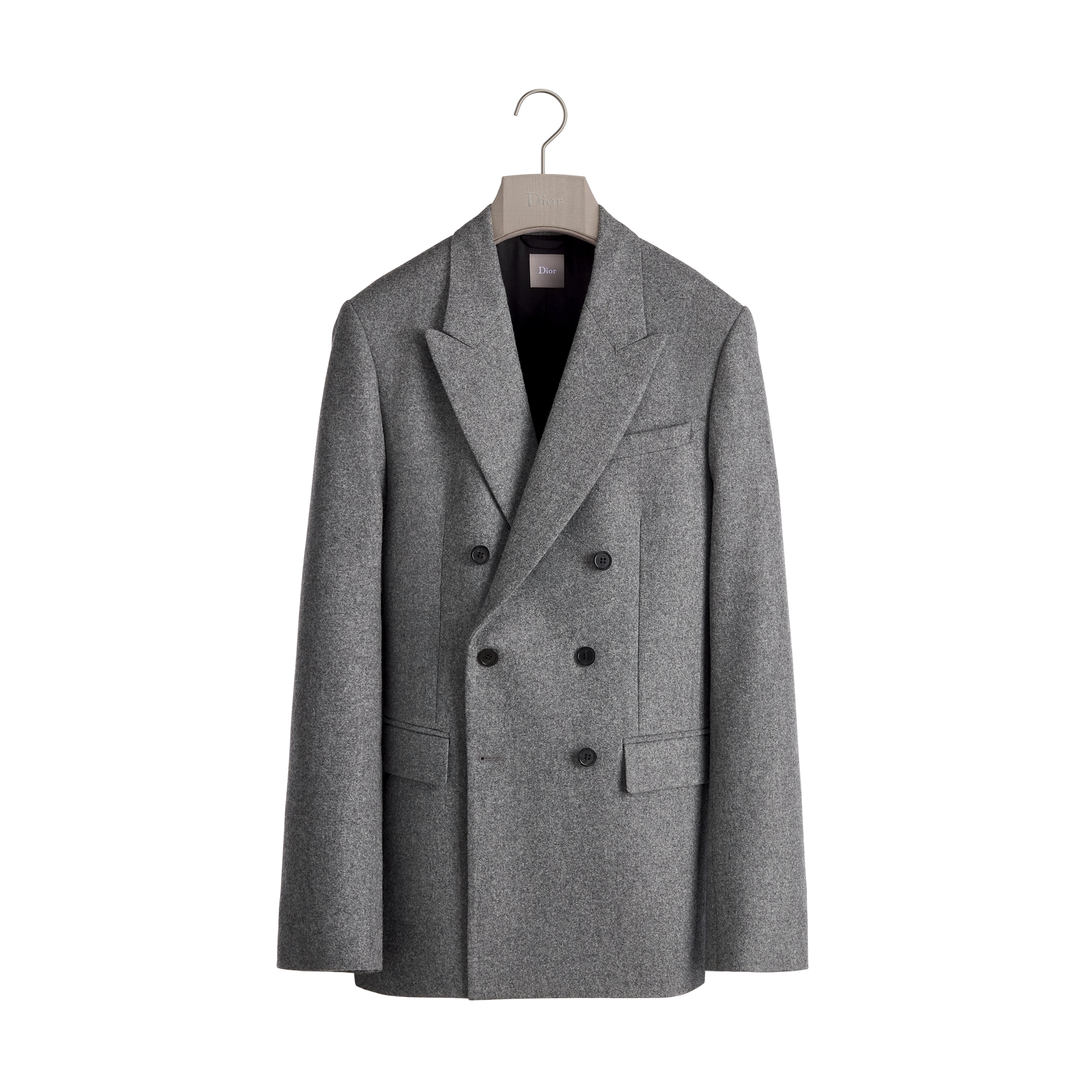 Double-Breasted Jacket Anthracite Gray Virgin Wool Flannel | DIOR