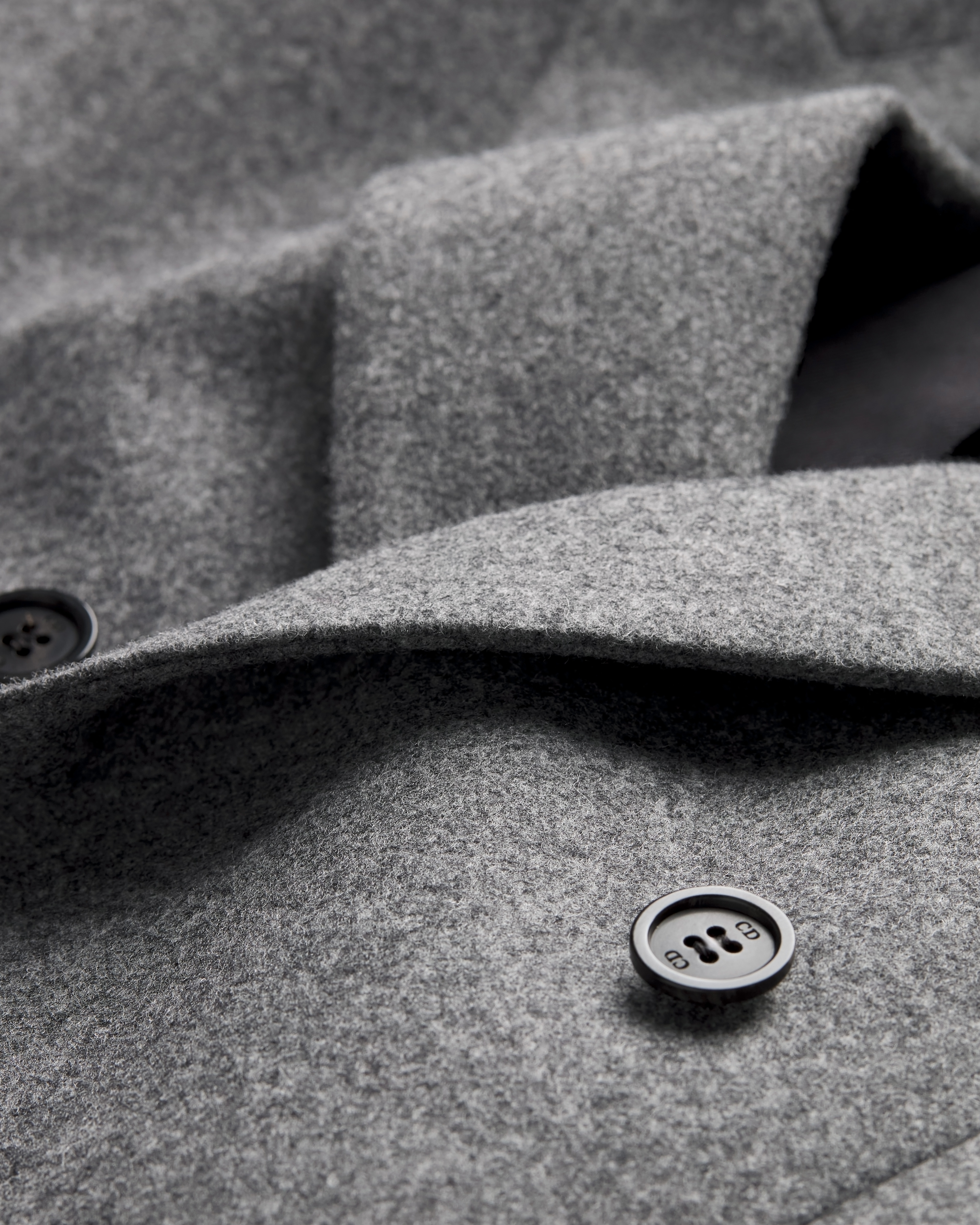 Doppelreihige Jacke Schurwollflanell in Anthrazitgrau E09