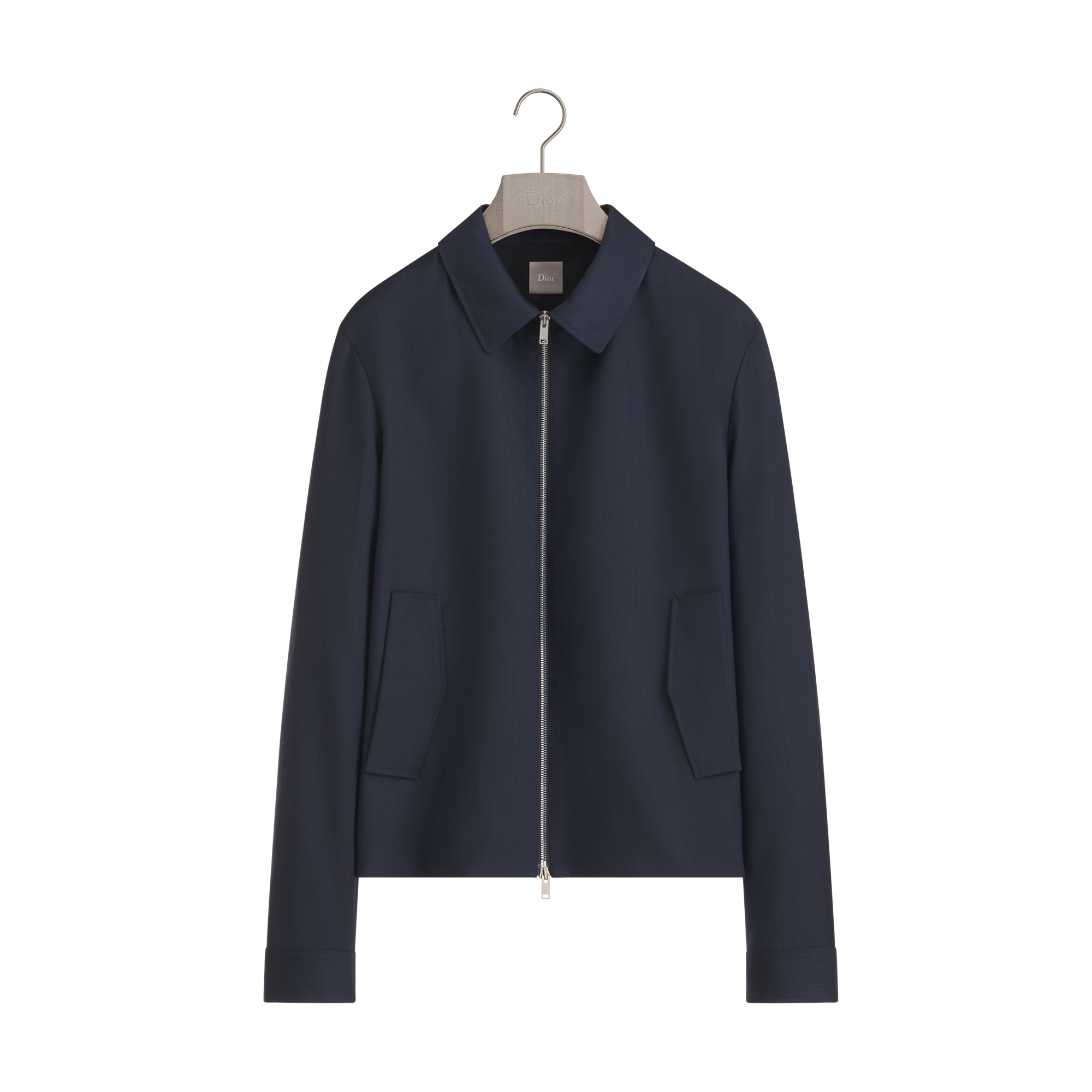 Zipped Jacket Blue Striped Virgin Wool Twill | DIOR