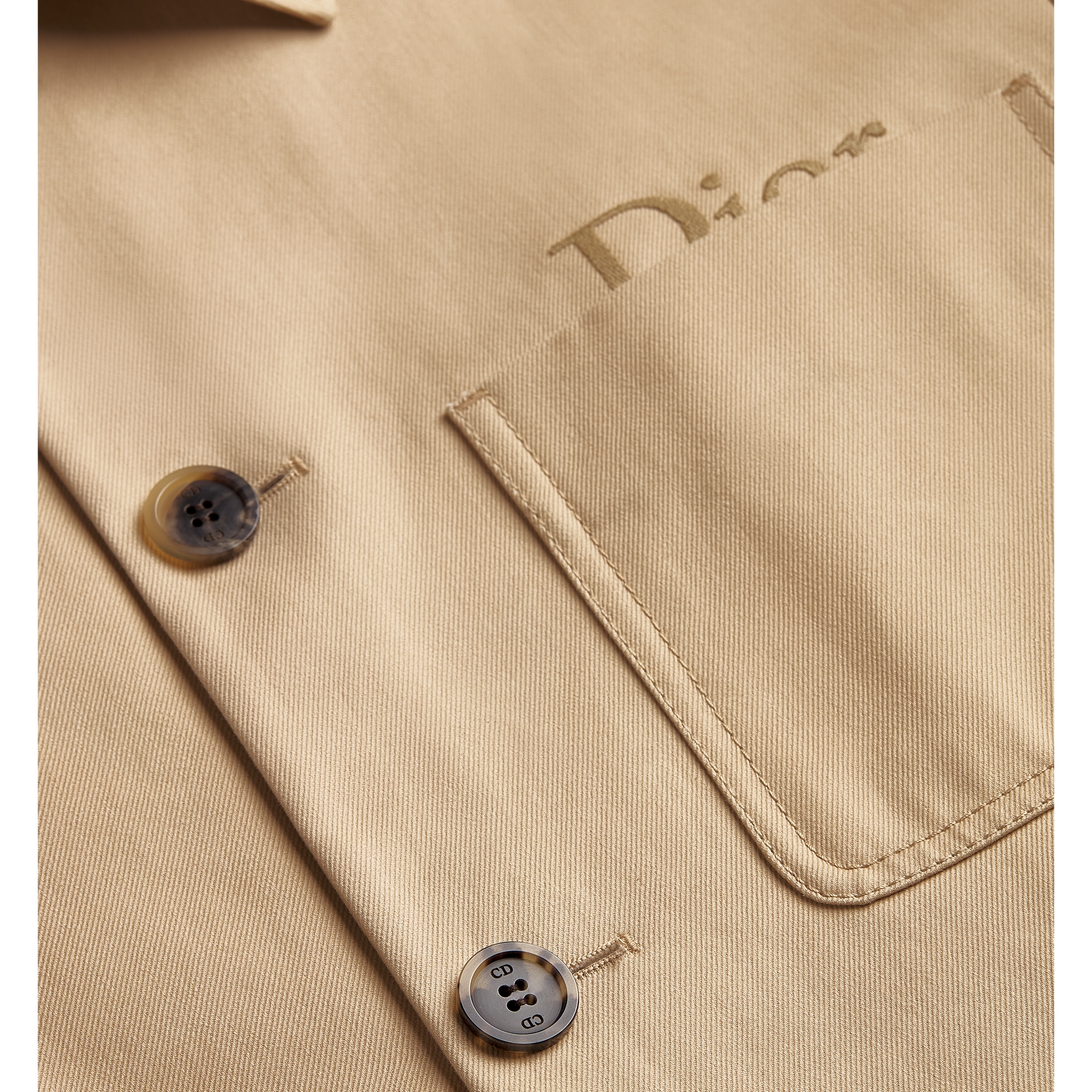 Workwear Jacket with Dior Embroidery Beige Cotton Twill E09