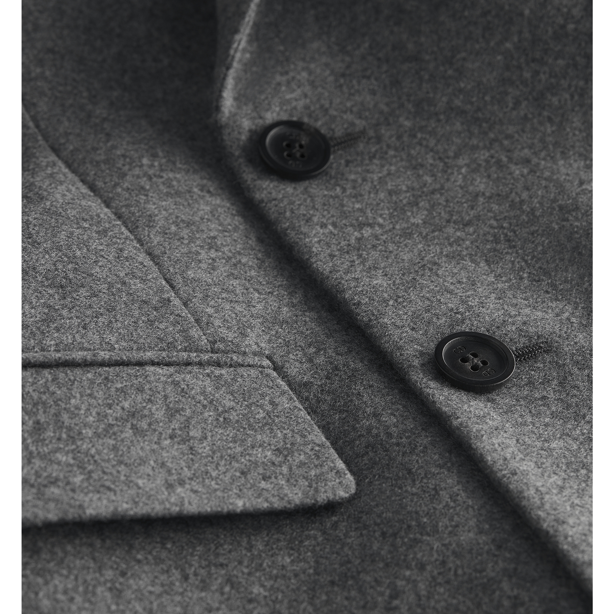 Double-Breasted Jacket Anthracite Gray Virgin Wool Flannel E09