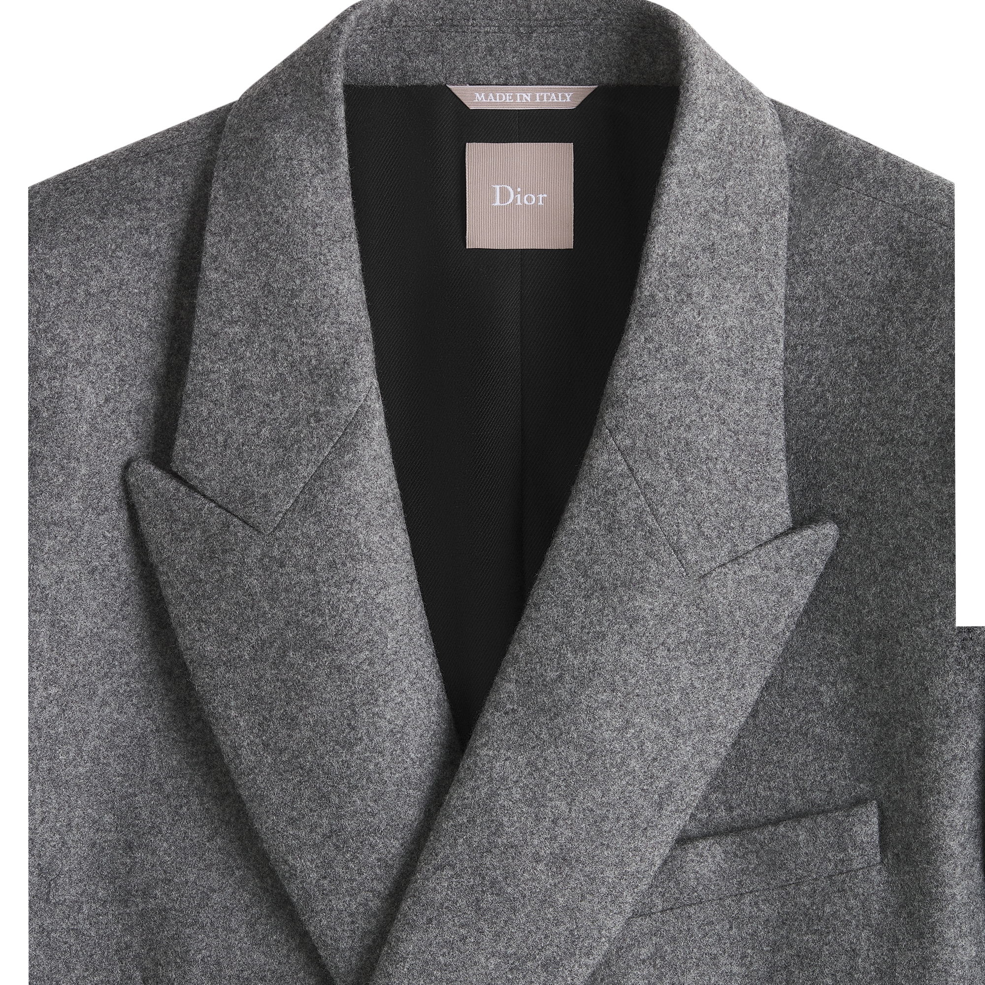 Double-Breasted Jacket Anthracite Gray Virgin Wool Flannel E10