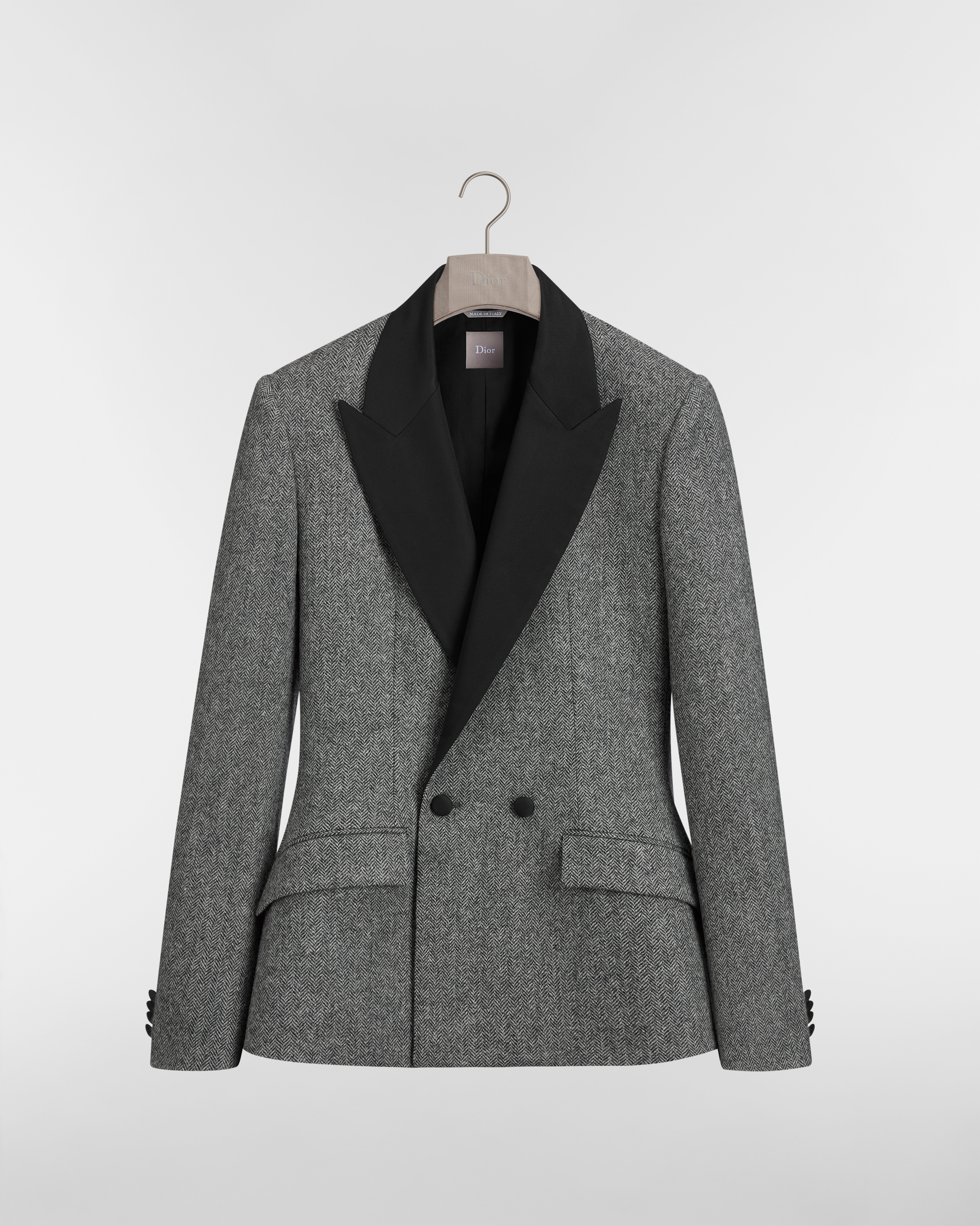 Veste Bar Drap de laine vierge grise E01