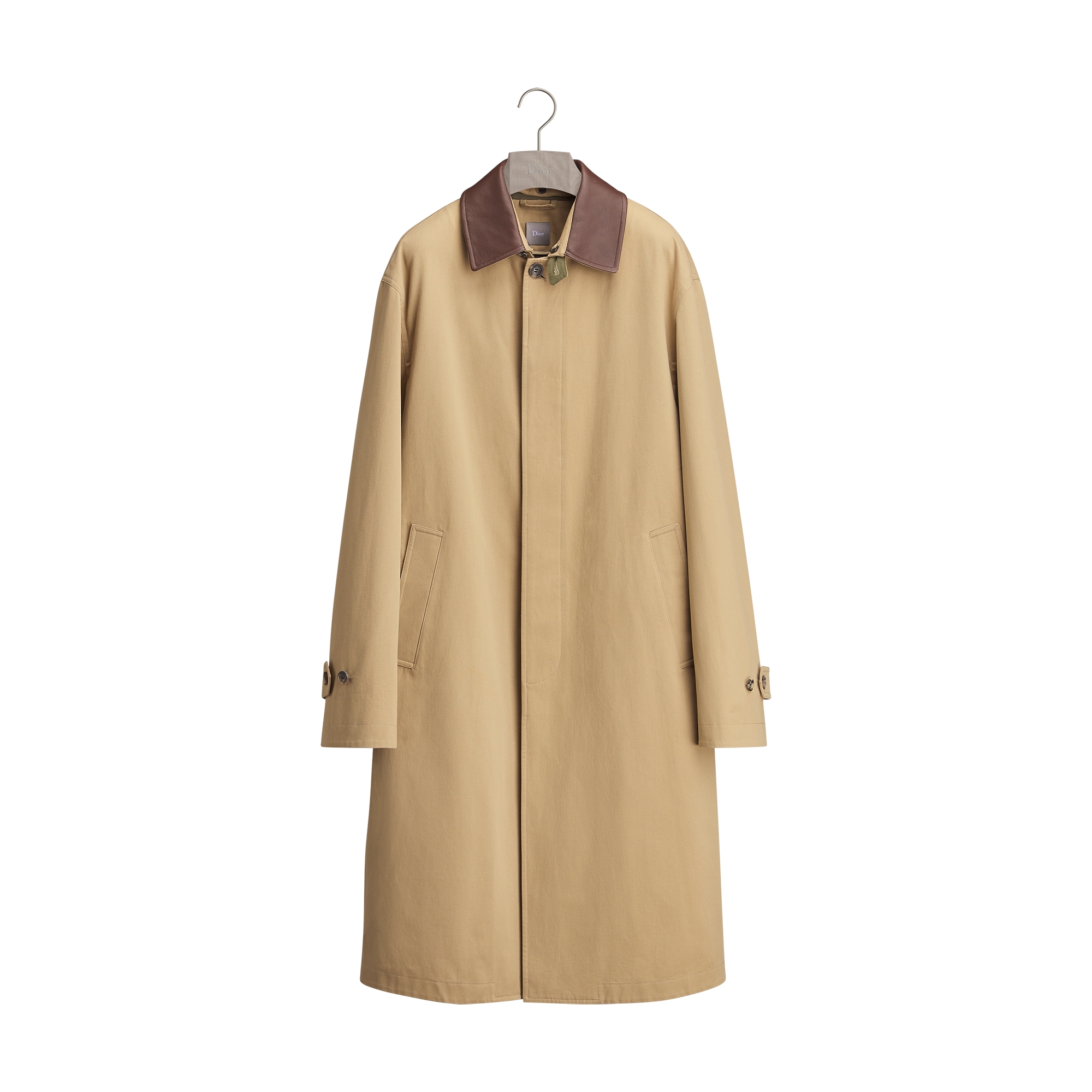 Classic Coat with Dior Embroidery Beige Cotton Twill | DIOR