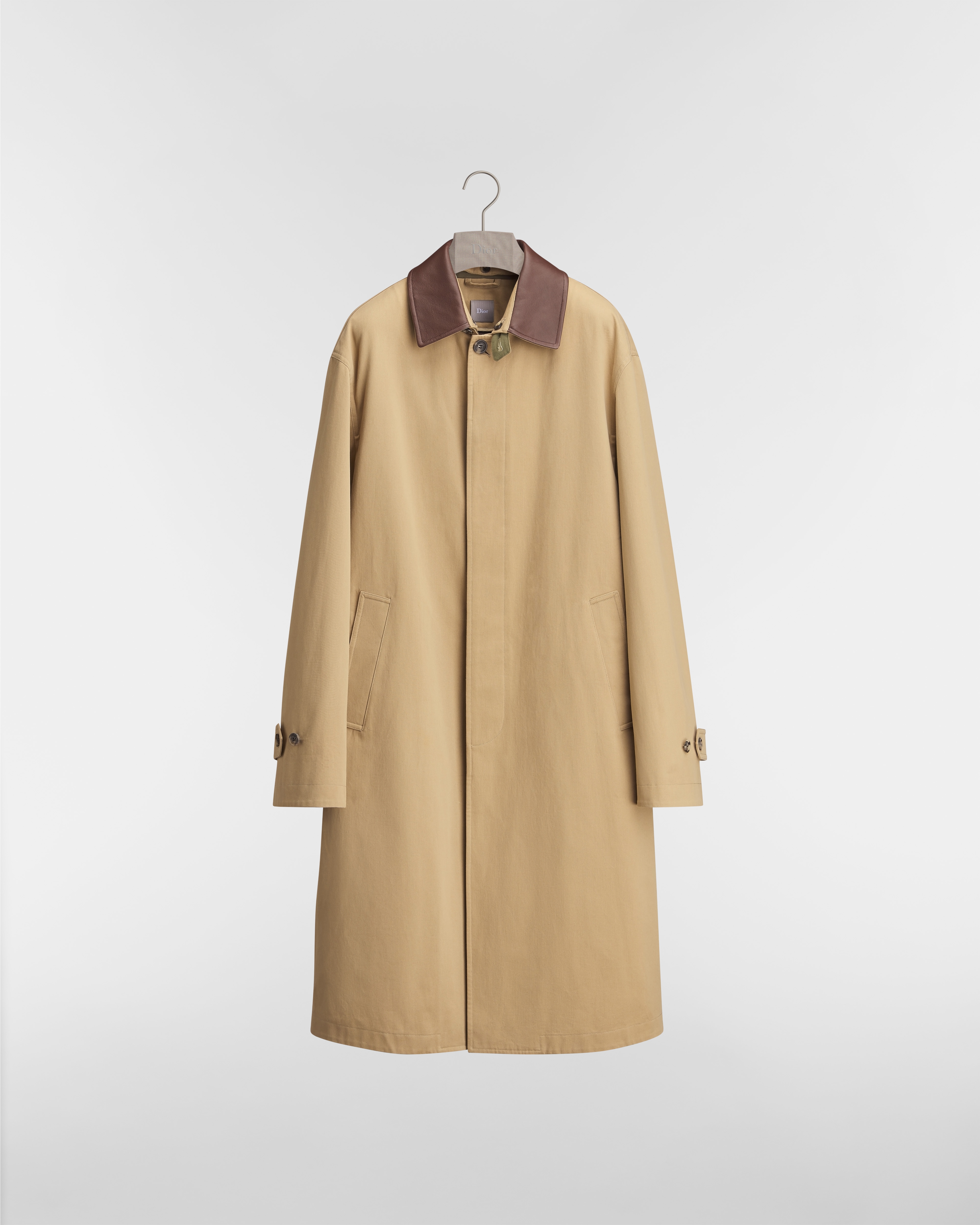 Dior 刺繡經典大衣 米色棉質斜紋布 E01