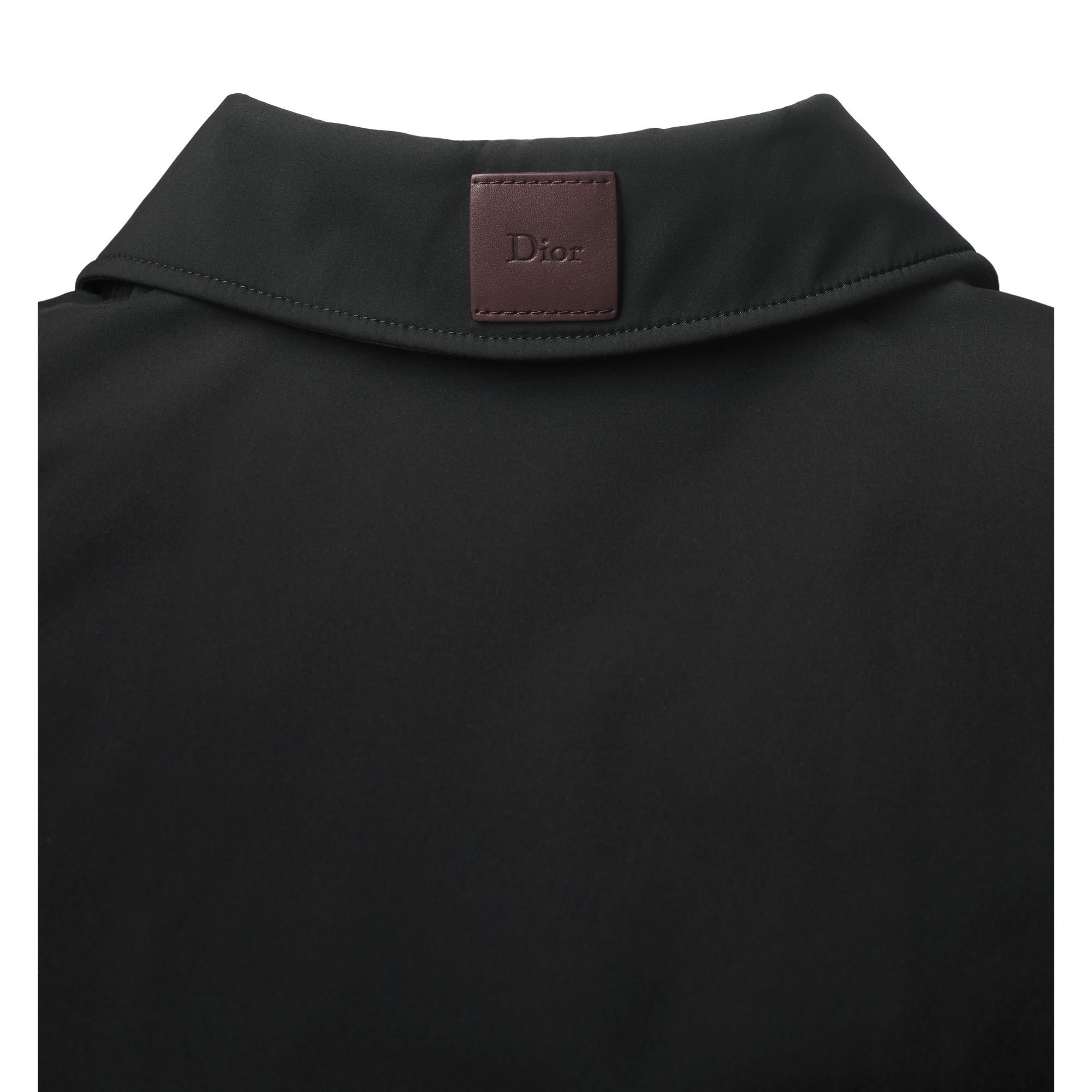 Lightweight Jacket with spread collar Black Water-Repellent Technical Fabric E10