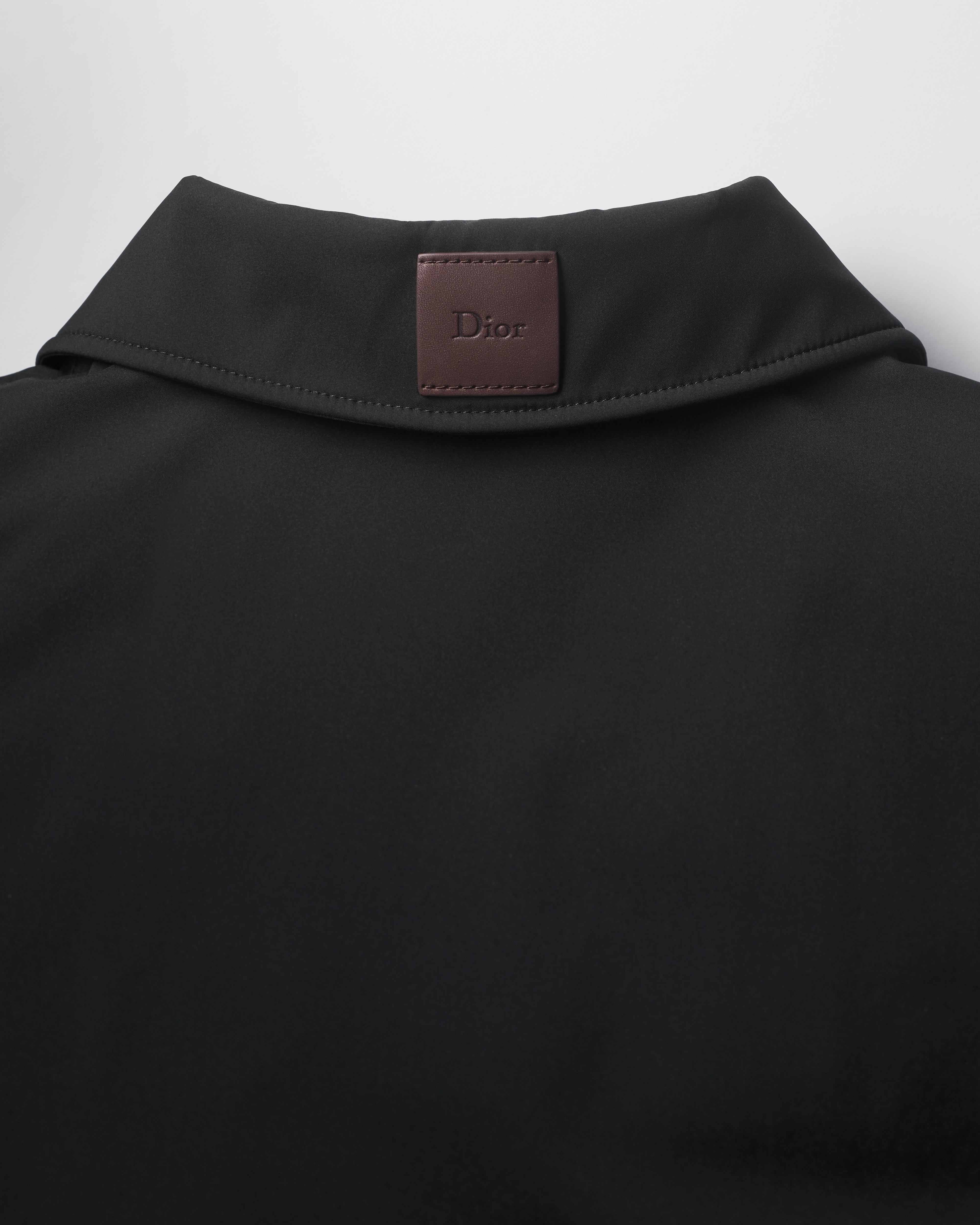 Lightweight Jacket with spread collar Black Water-Repellent Technical Fabric E10