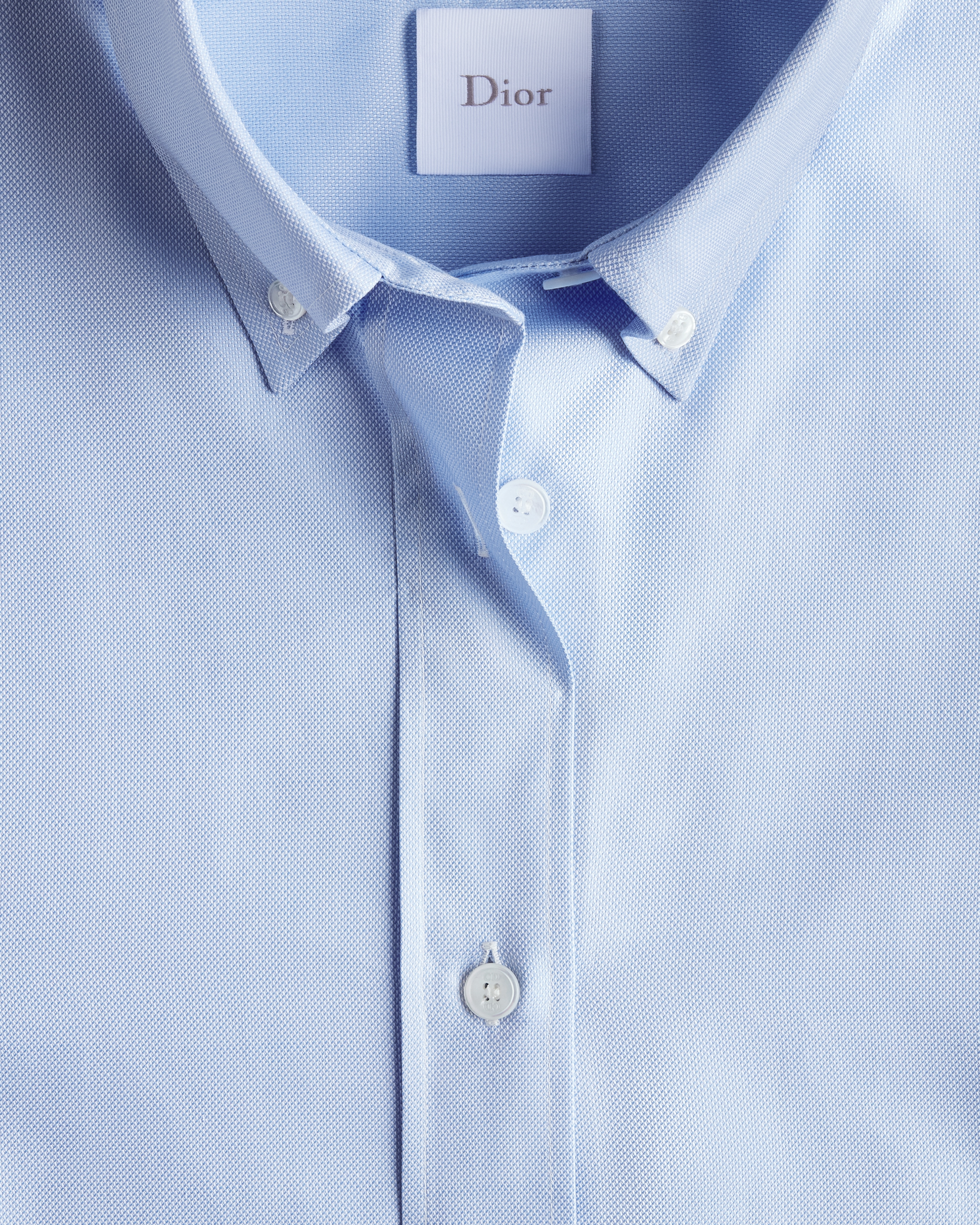 Shirt with Dior Embroidery Blue Cotton E09