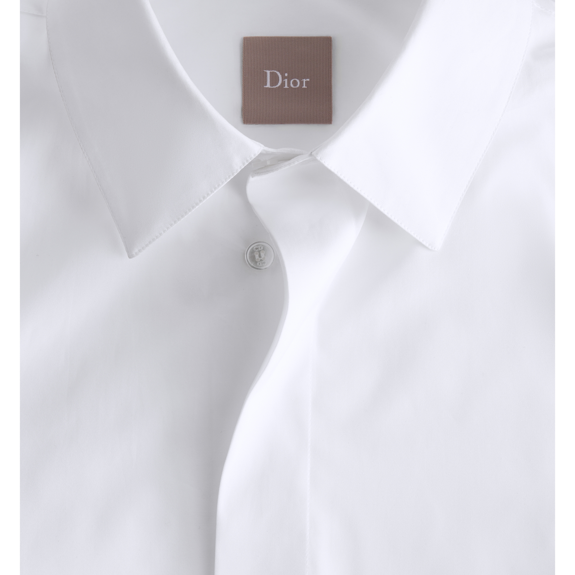 Shirt with Dior Embroidery White Cotton Poplin E10