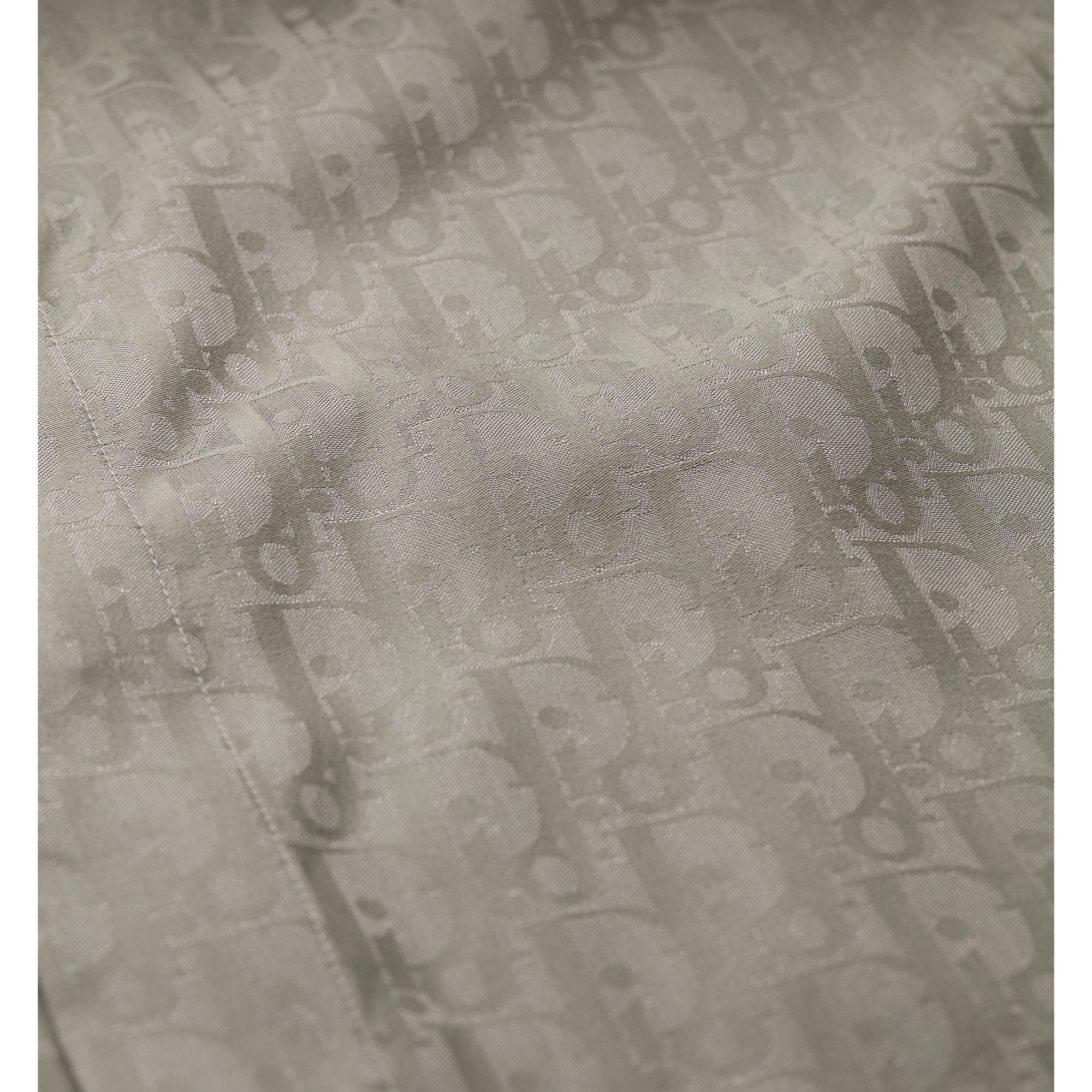 Dior Oblique 短袖襯衫 灰色棉和絲質緹花 E10