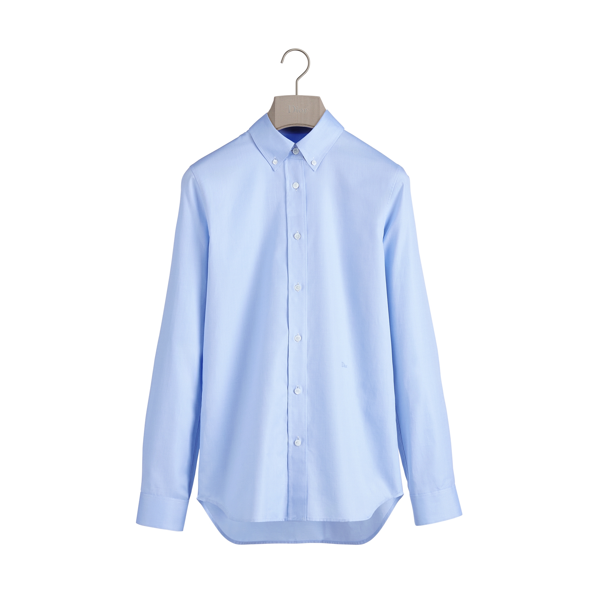 Dior 長袖シャツ 青白パターン Shirt with Dior Embroidery Blue Cotton | DIOR