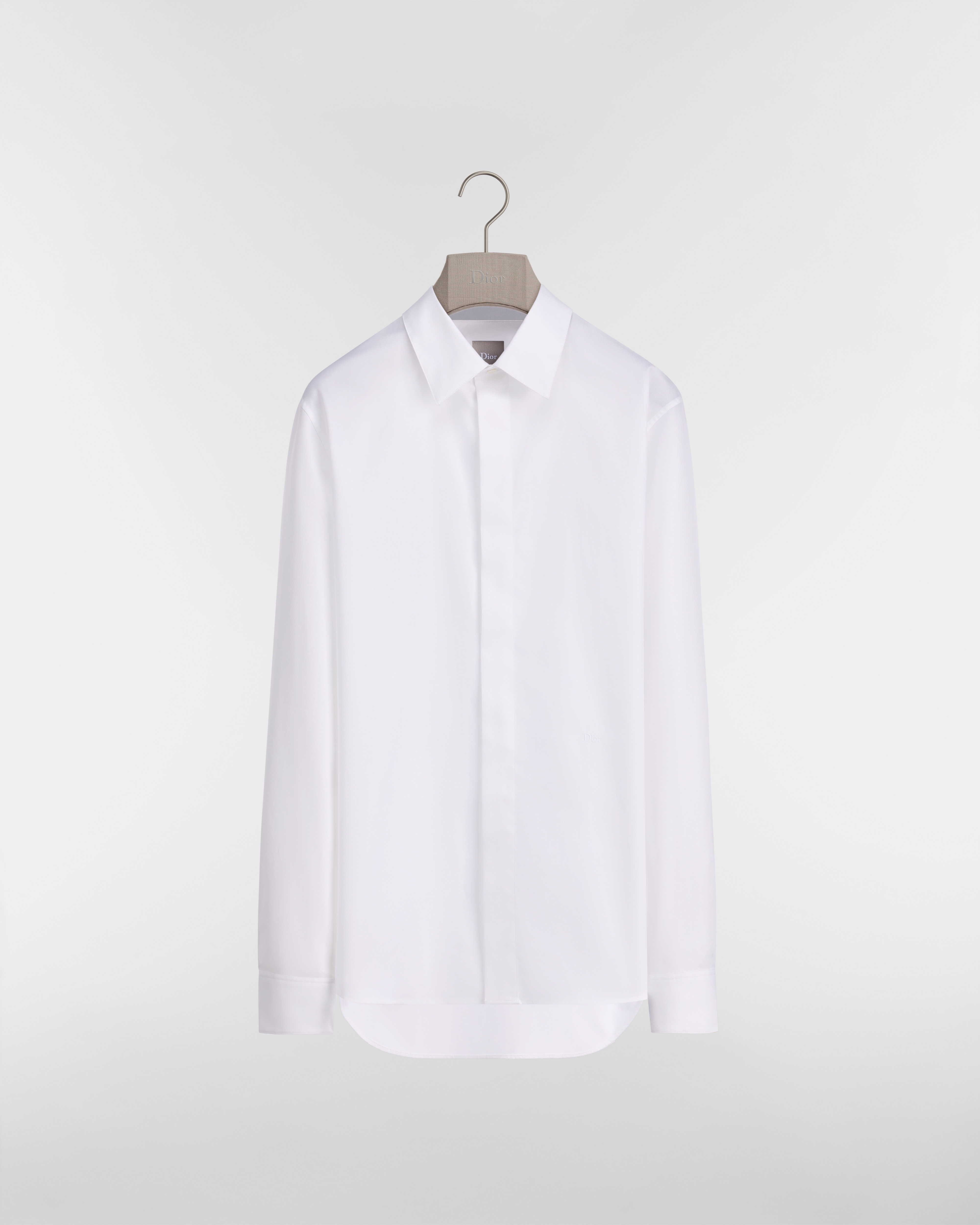 Camisa con bordado Dior Oxford de algodón blanco E01