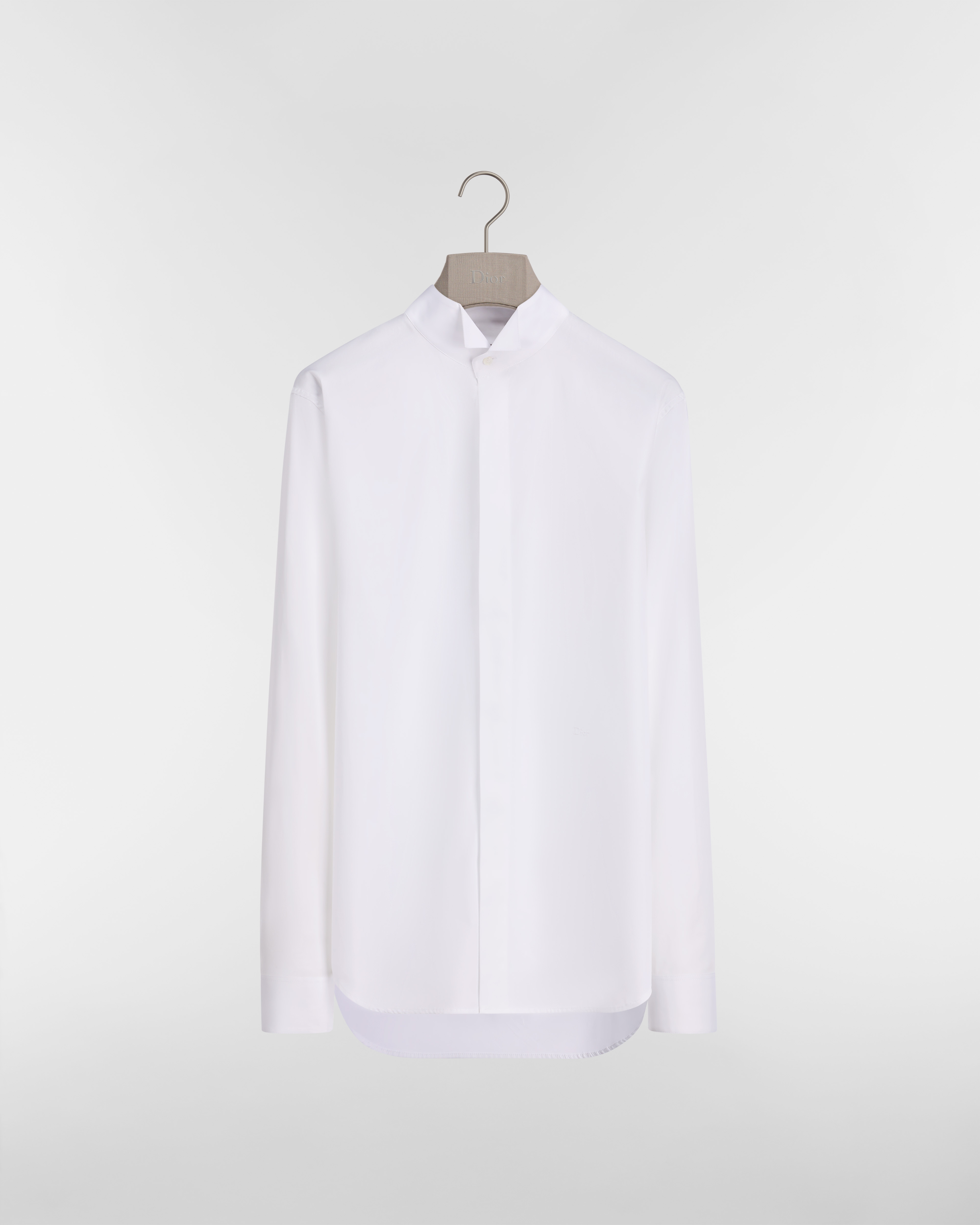 Camicia da smoking con colletto a coda di rondine Popeline di cotone bianca E01