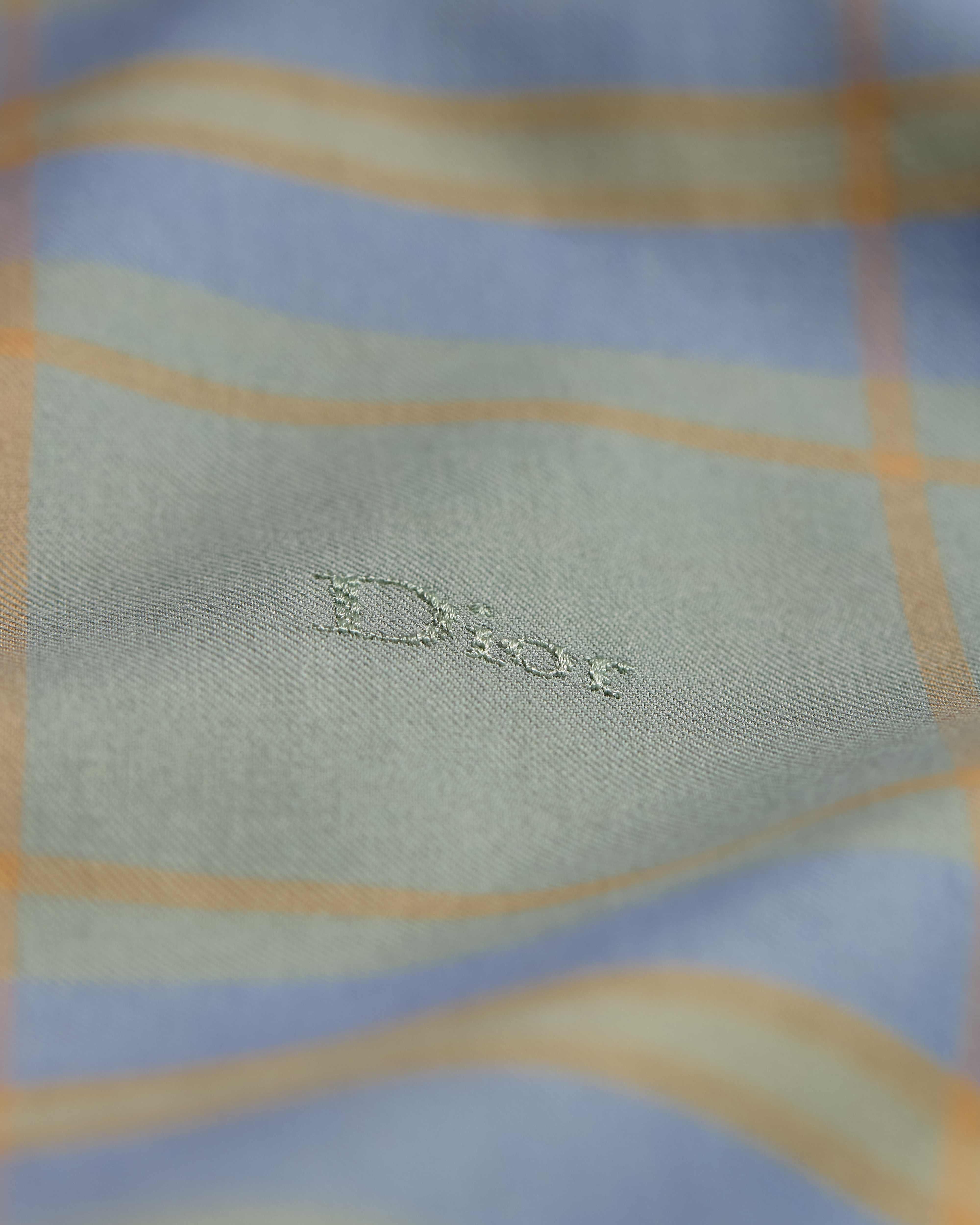 Dior 刺繡襯衫 綠色格紋棉質法蘭絨 E10
