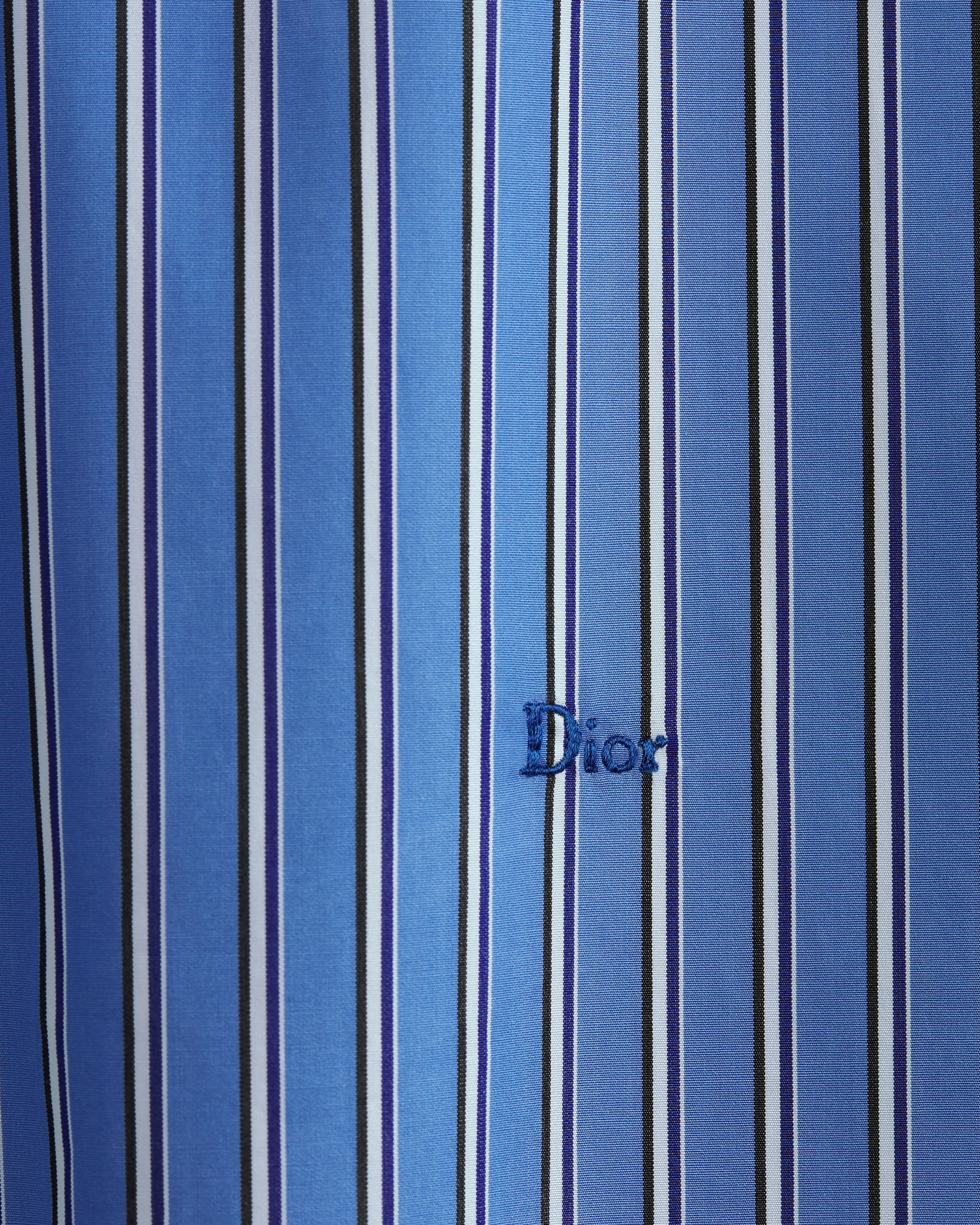 Chemise à broderie Dior Popeline de coton bleu à rayures E10