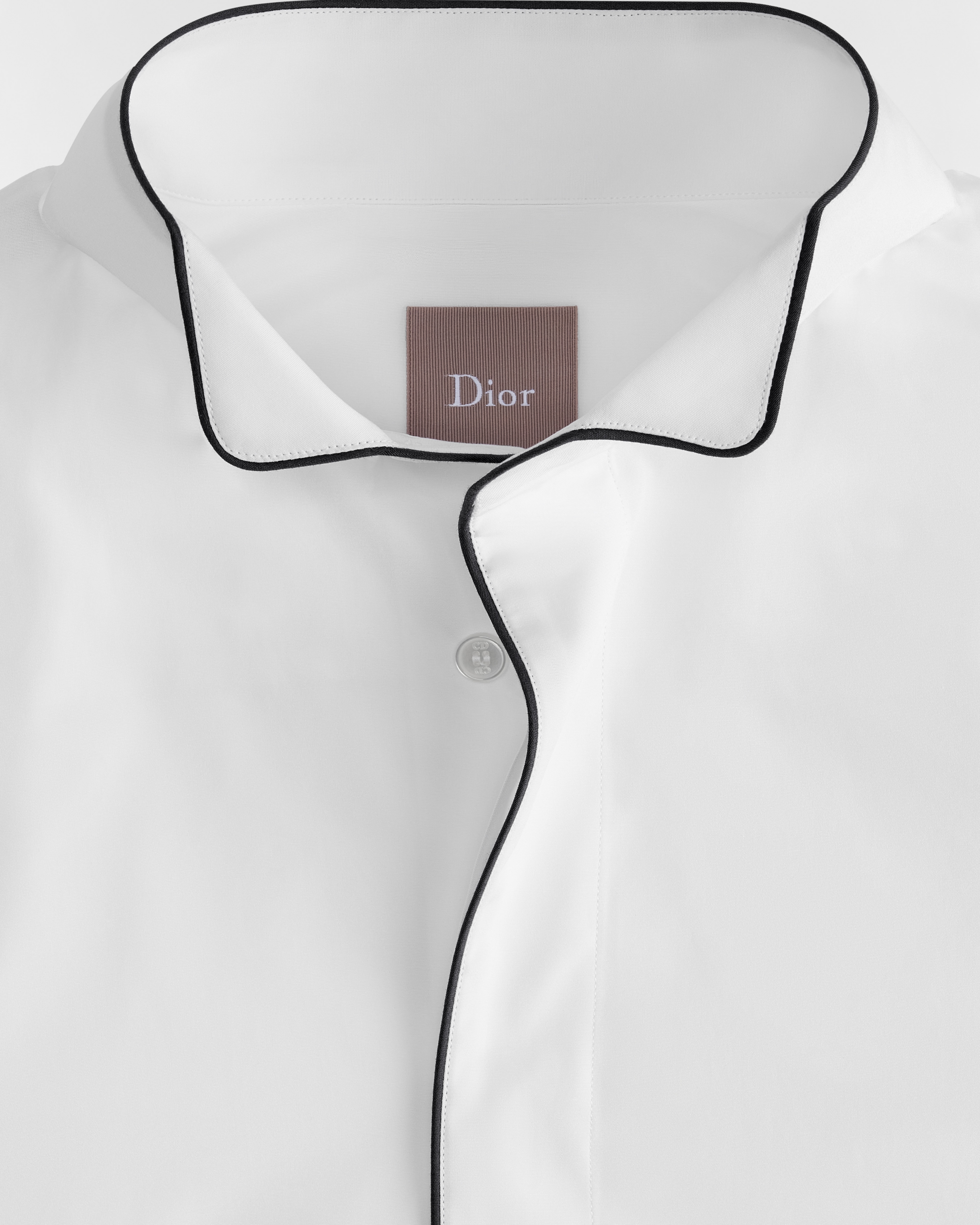 Shirt with Piping and Dior Embroidery