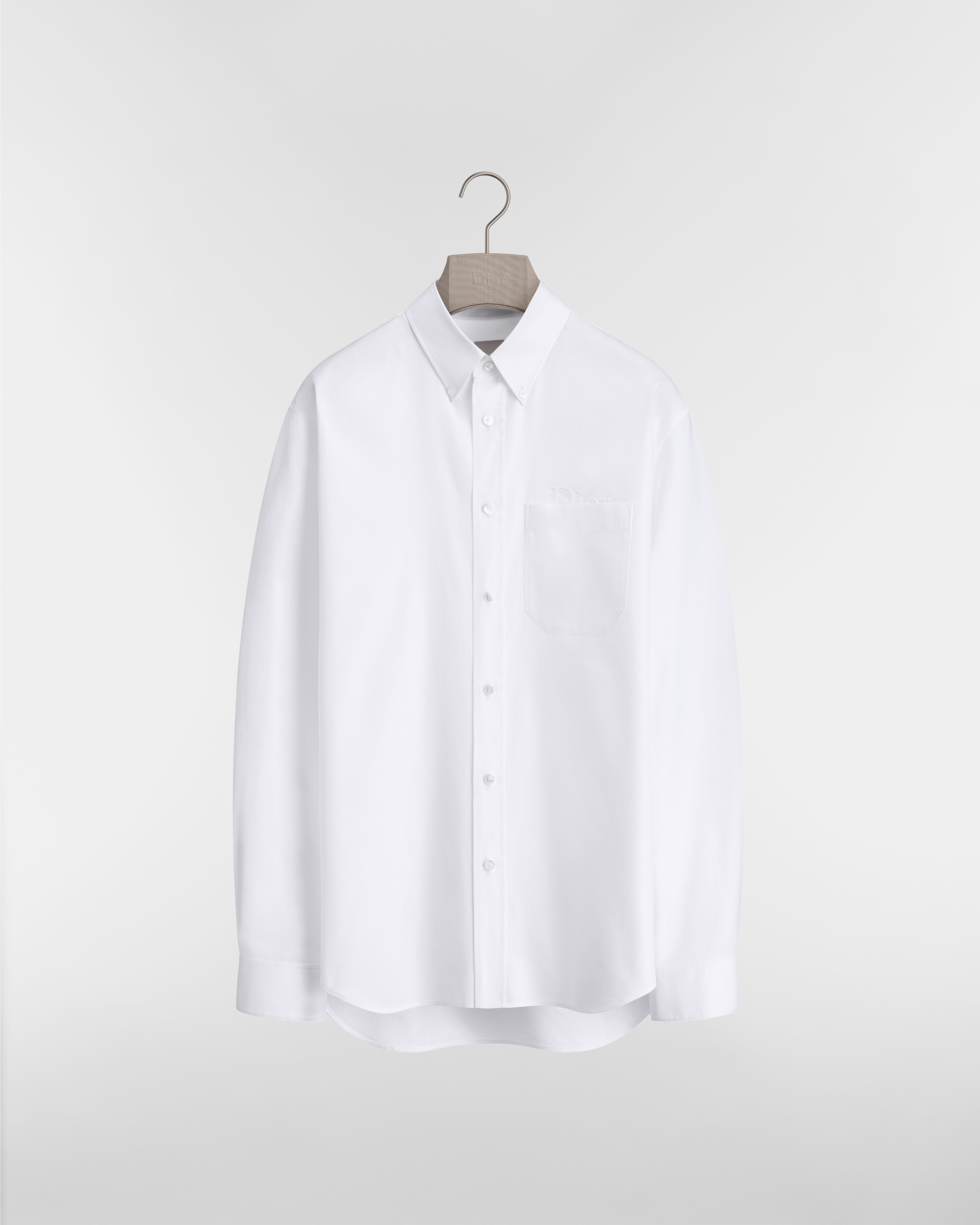 Shirt with Dior Embroidery White Cotton