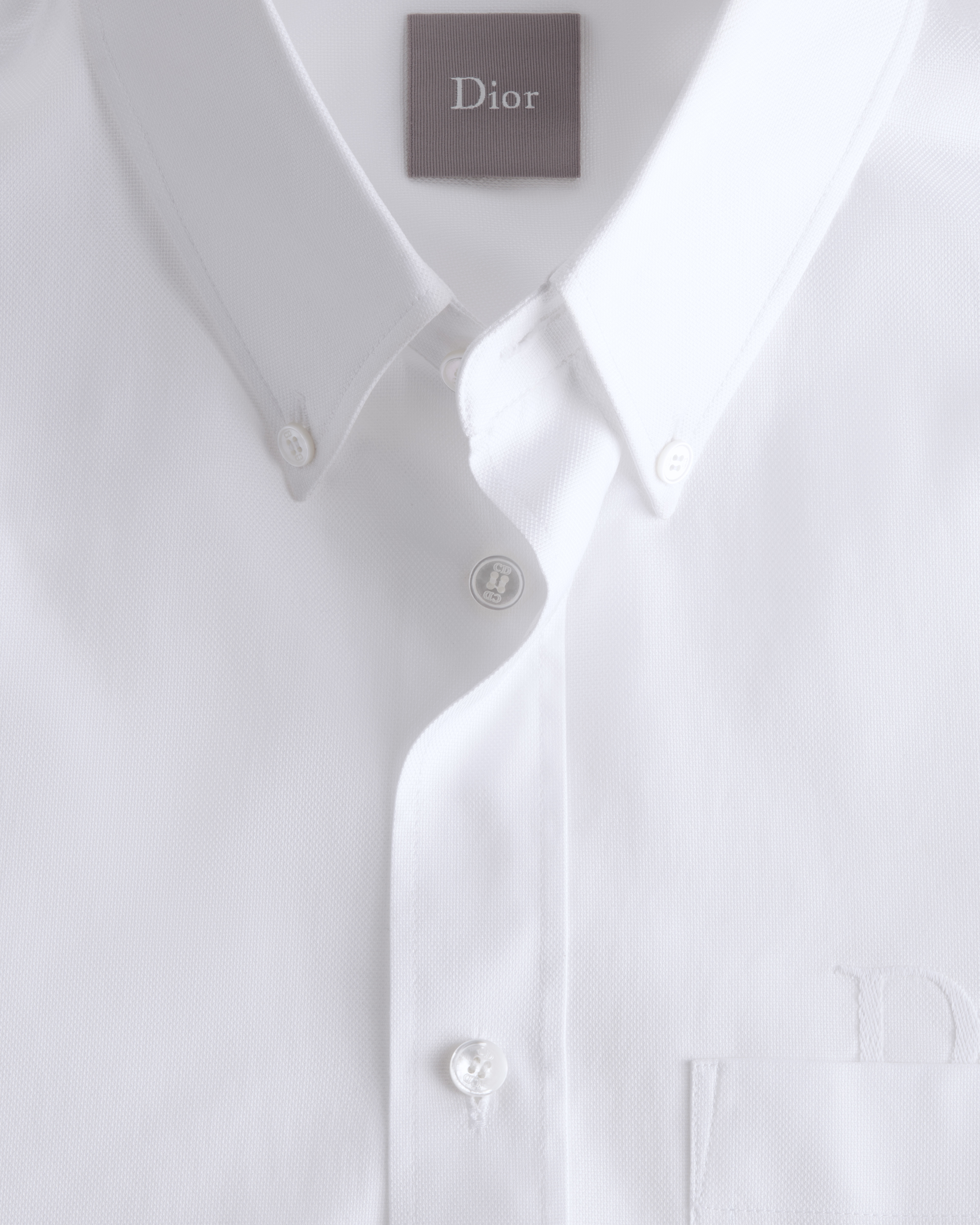 恤衫配 Dior 刺繡 白色棉 E09