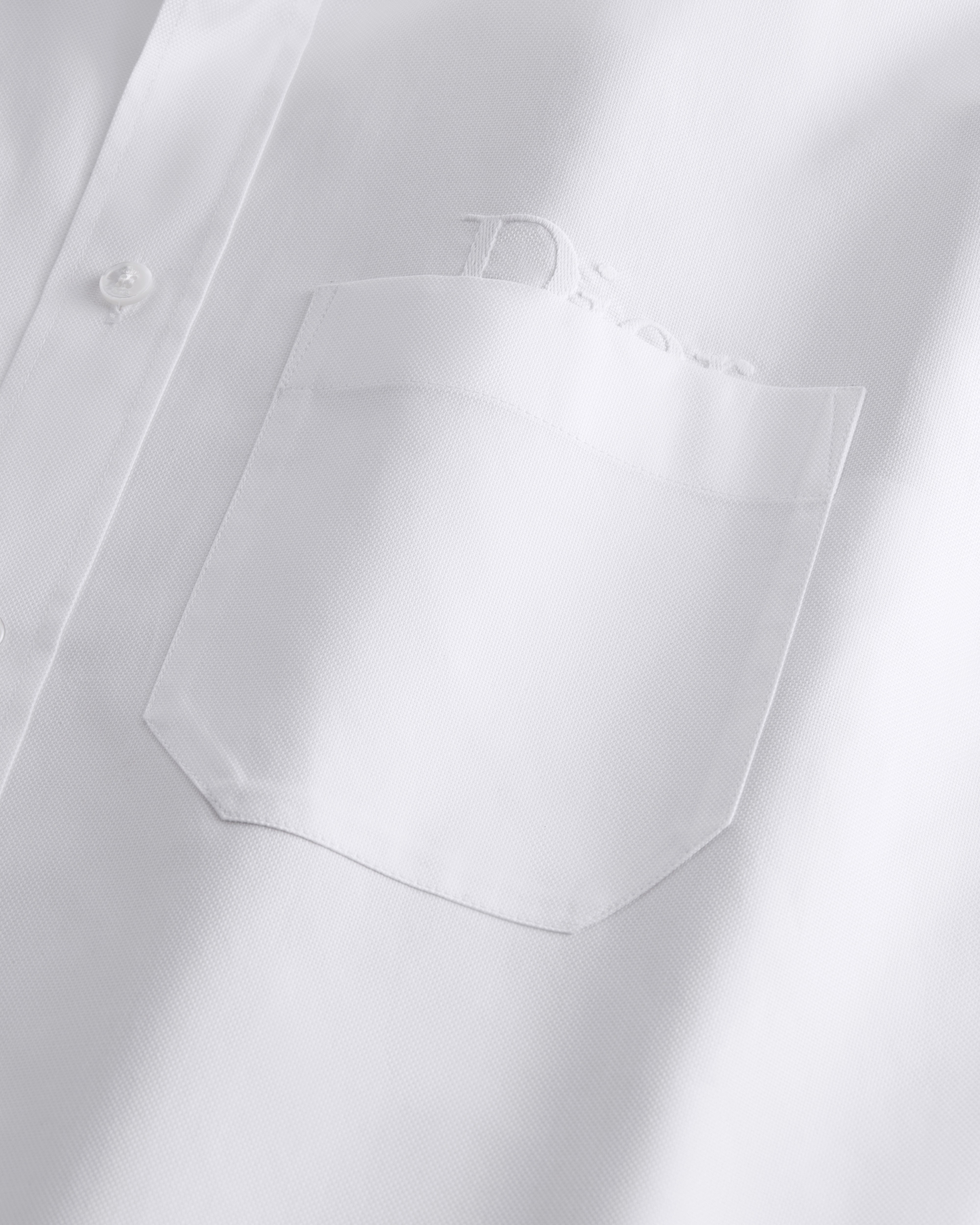 恤衫配 Dior 刺繡 白色棉 E10