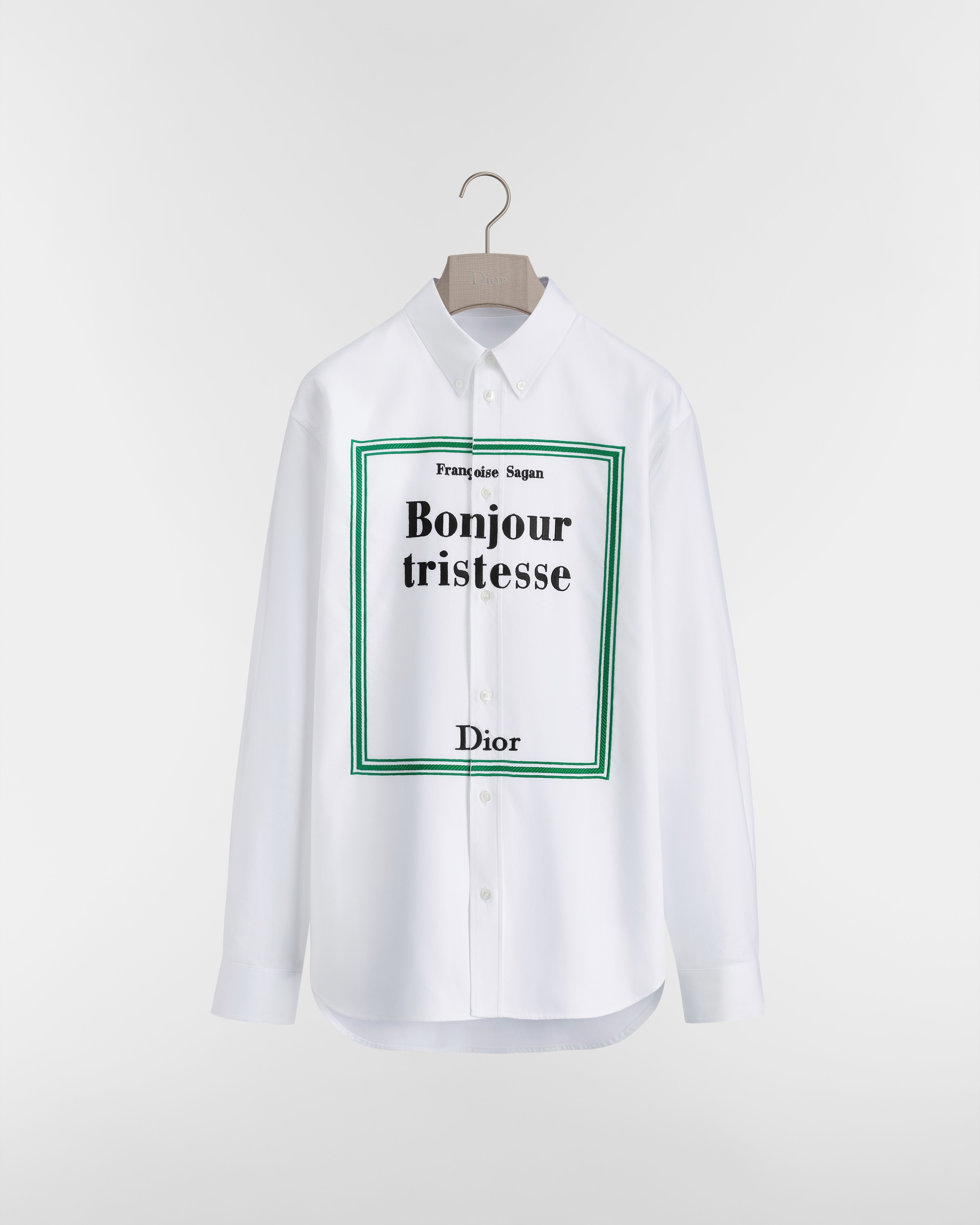 Chemise à broderie Book Cover Toile de coton blanc E01