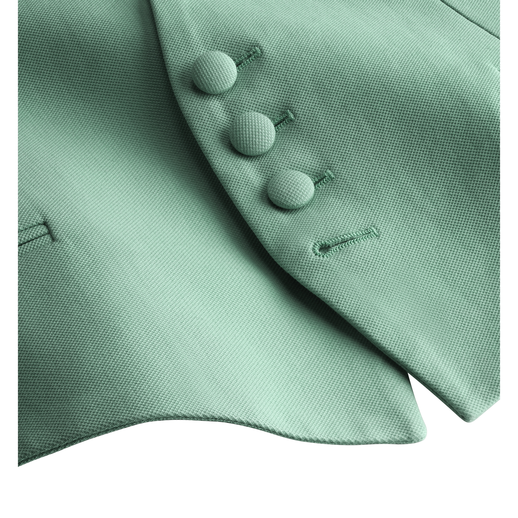 Vest with Satin Panel Green Cotton-Blend Piqué E09