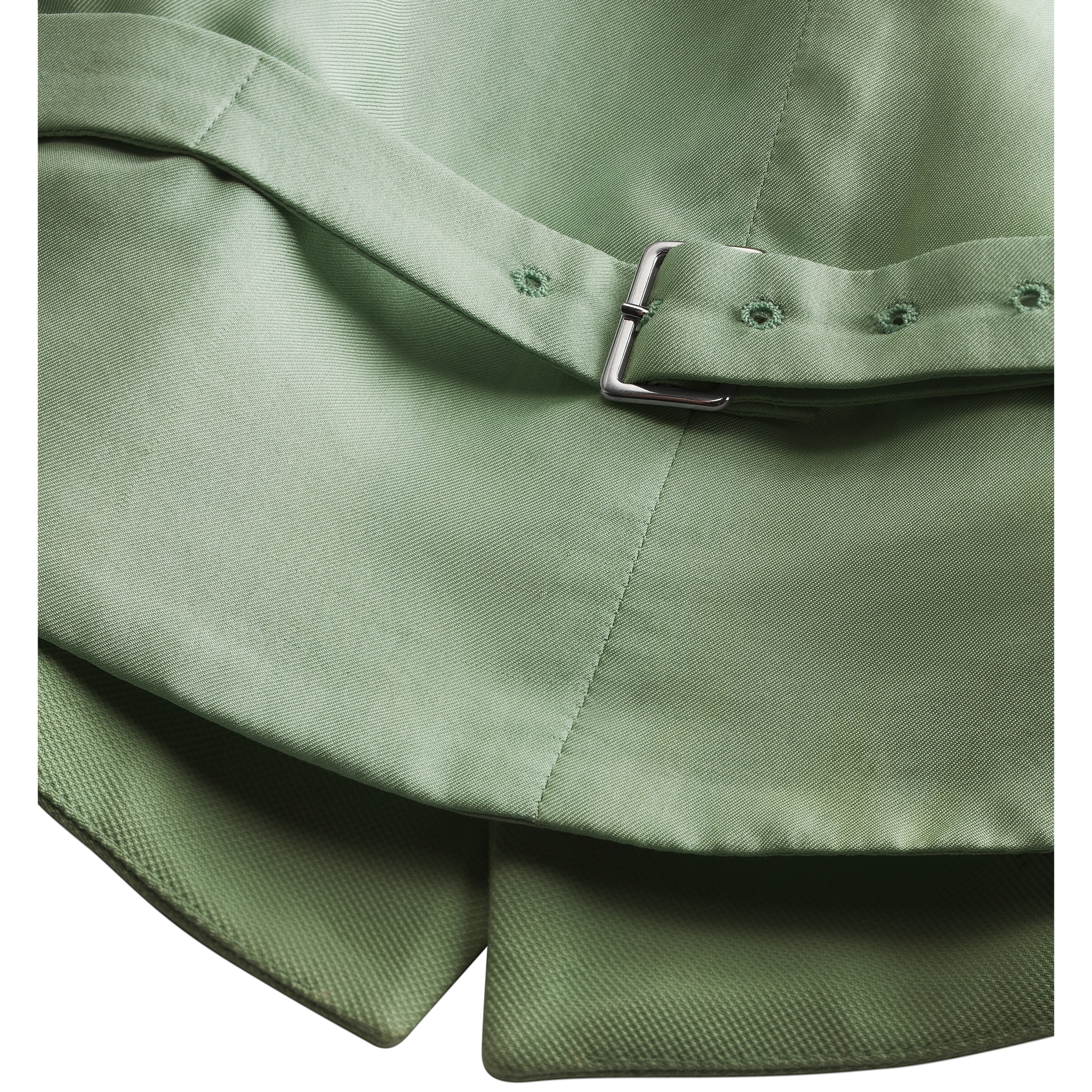 Vest with Satin Panel Green Cotton-Blend Piqué E10