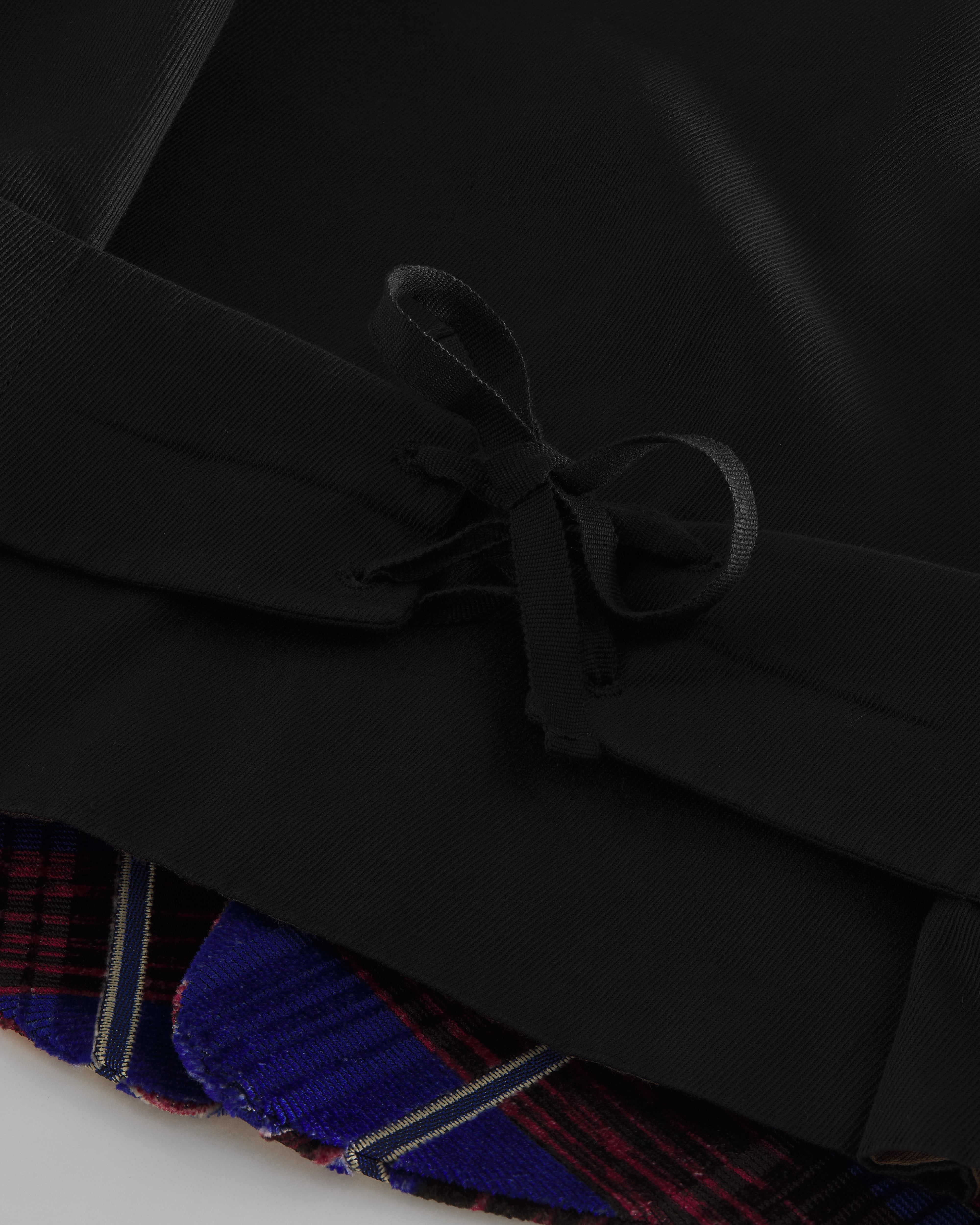 雙面背心 藍色蘇格蘭格紋絲綢混紡天鵝絨 E11