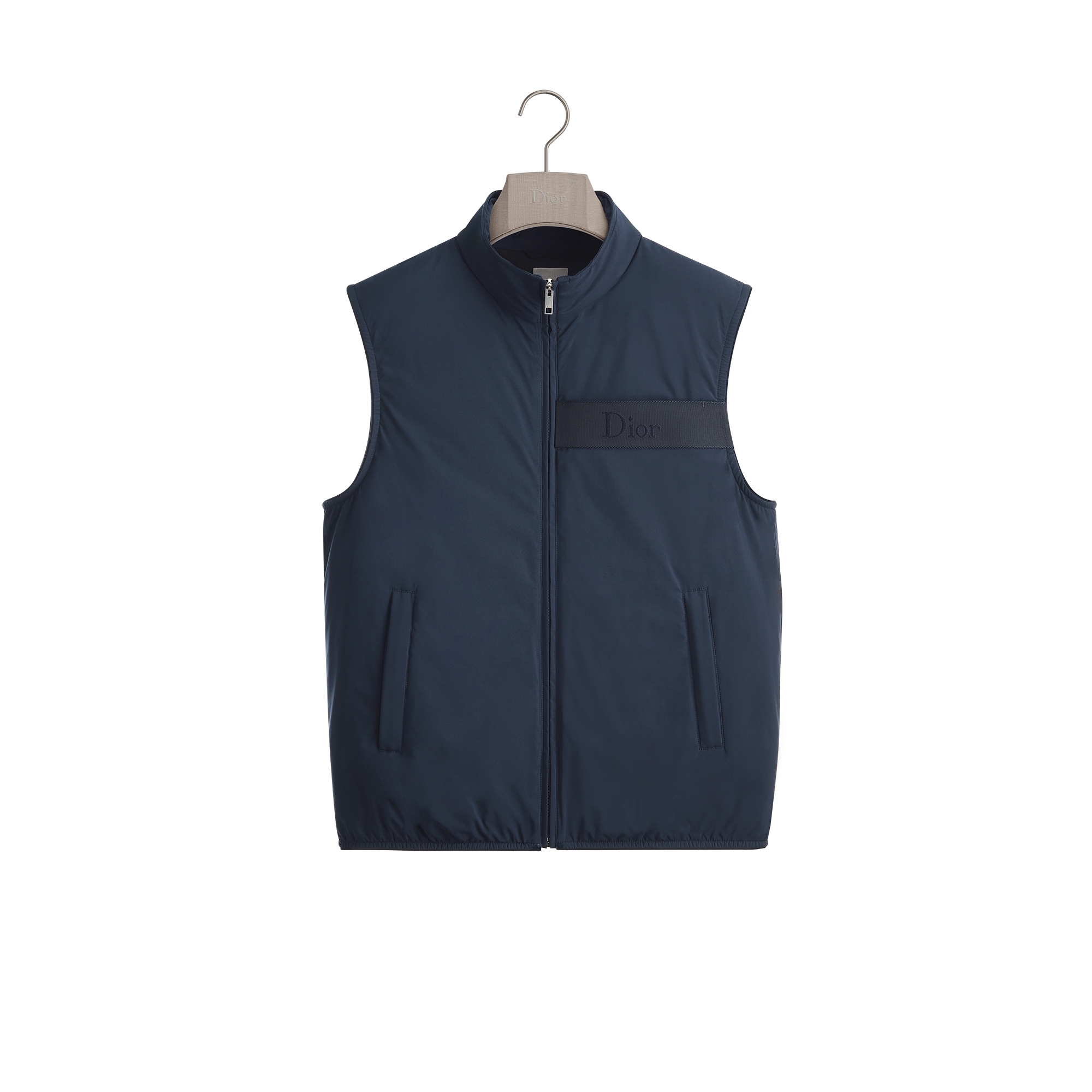 Down Vest Blue Technical Fabric E01