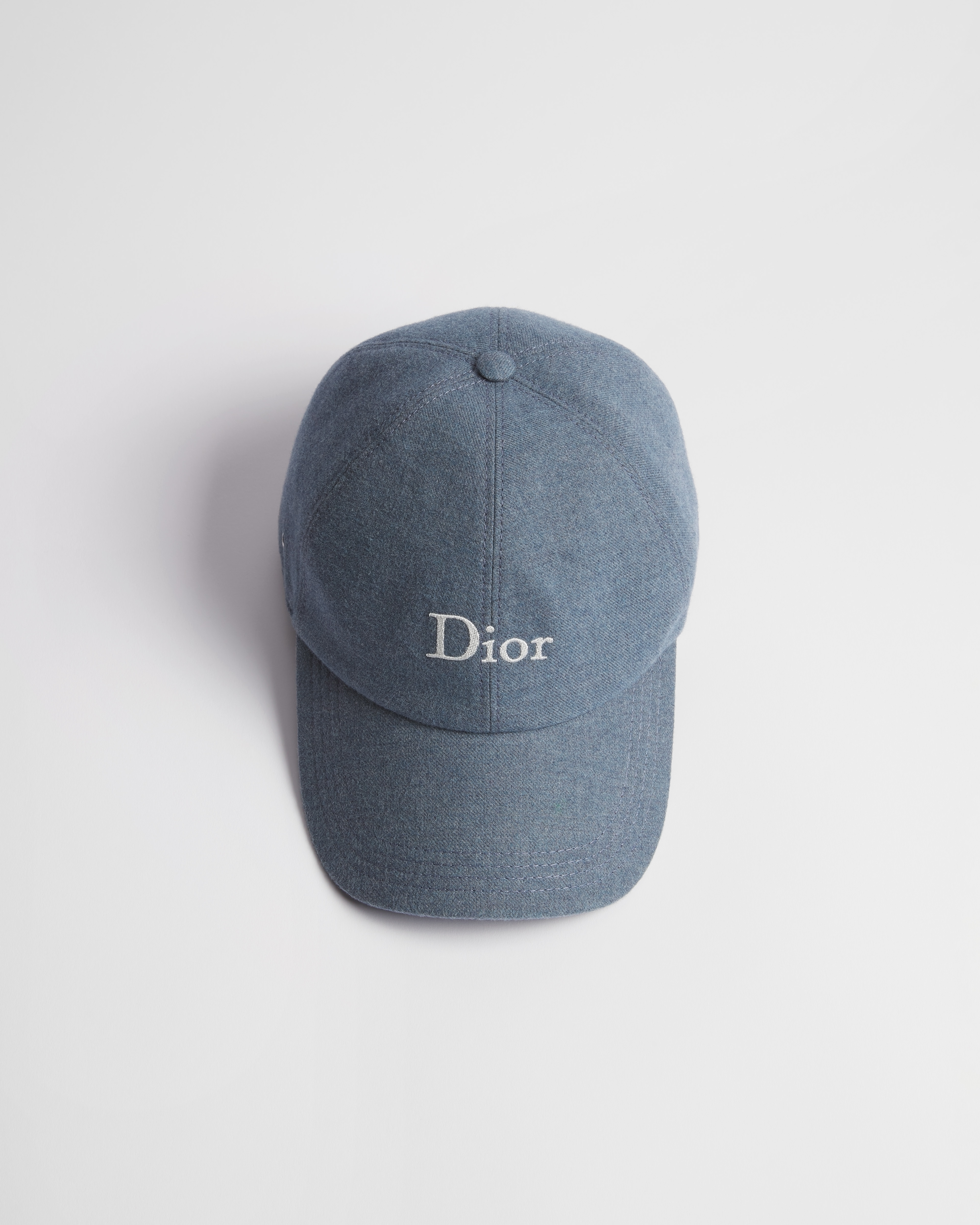 Casquette Dior Flanelle de coton délavé bleu E06