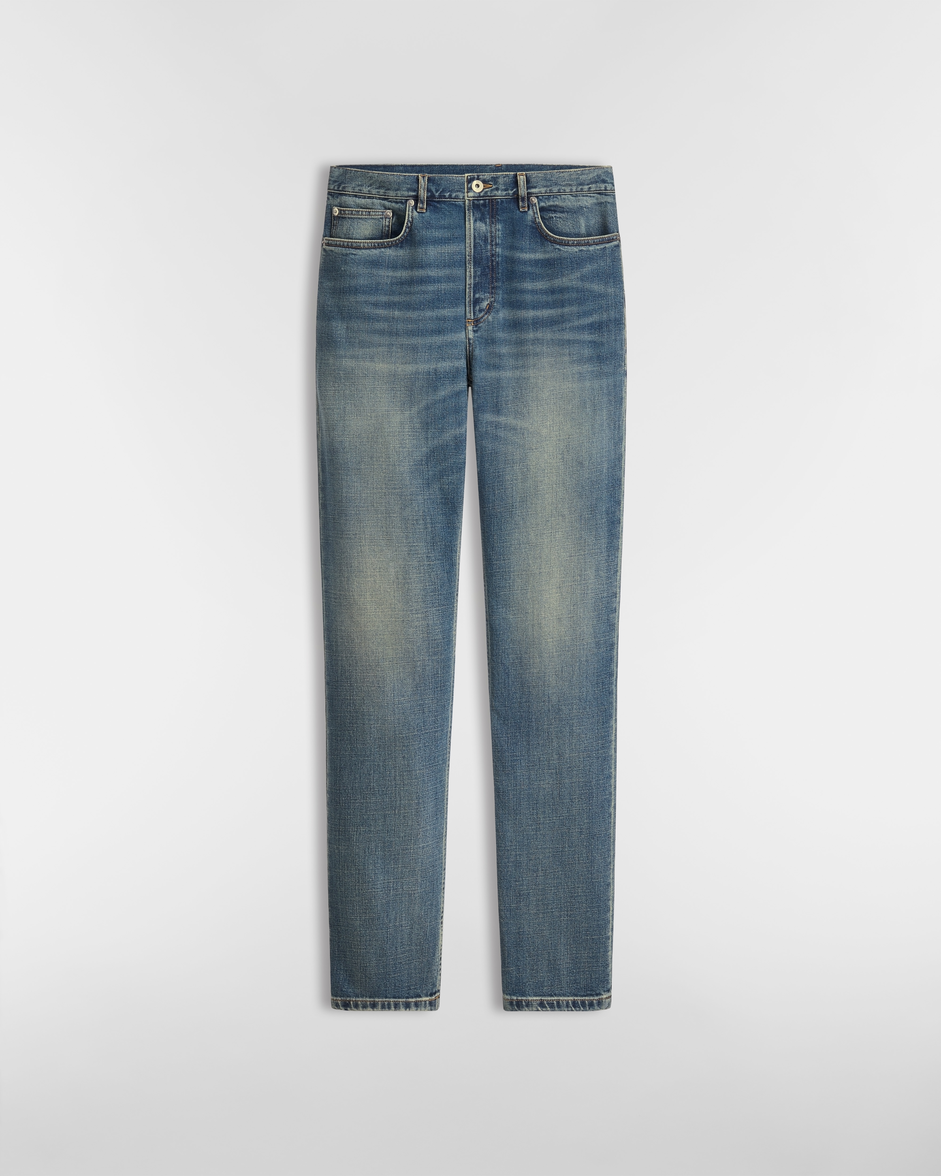 Jean slim Sergé de coton mélangé bleu E01