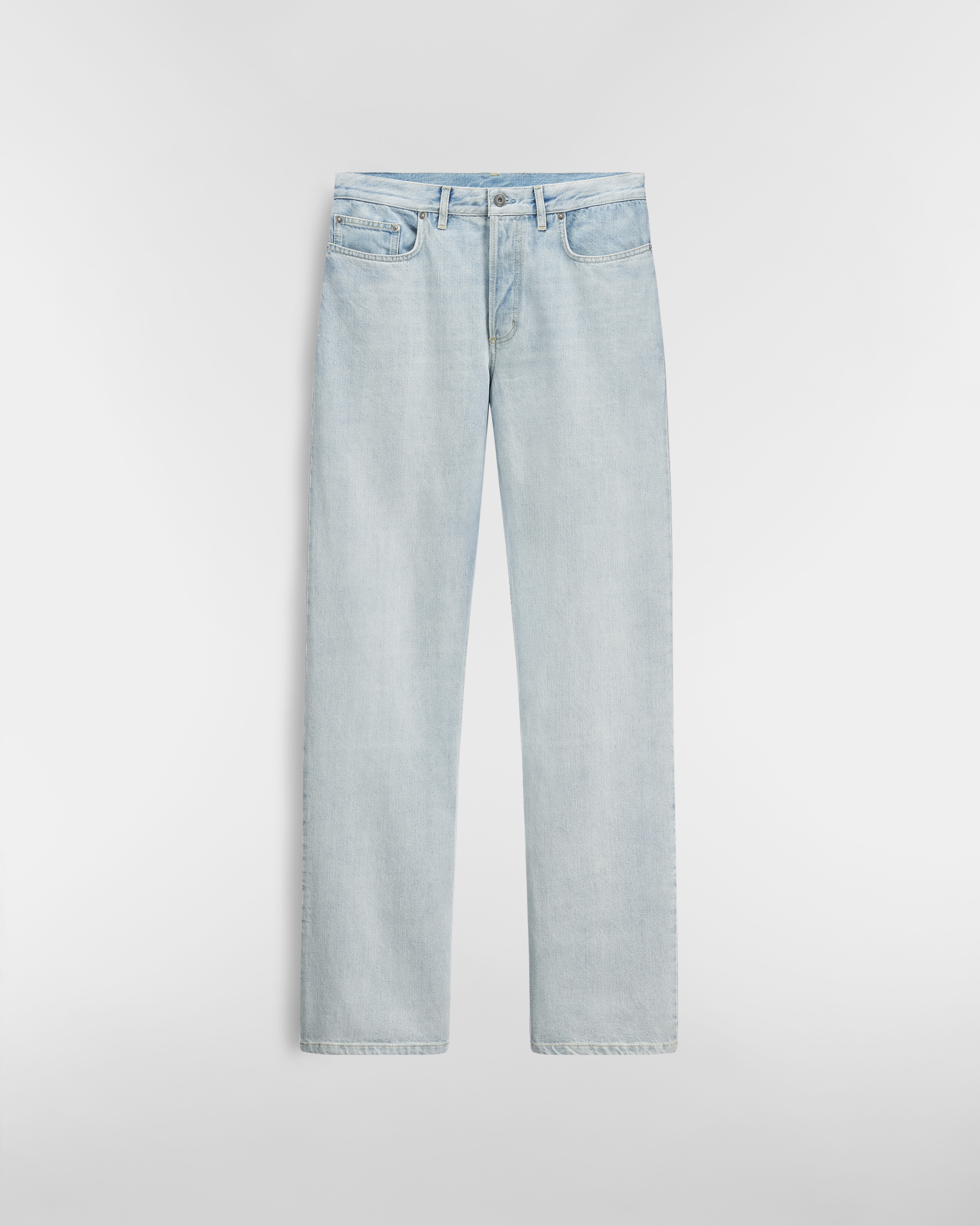 Jean regular long Sergé de coton bleu clair E01