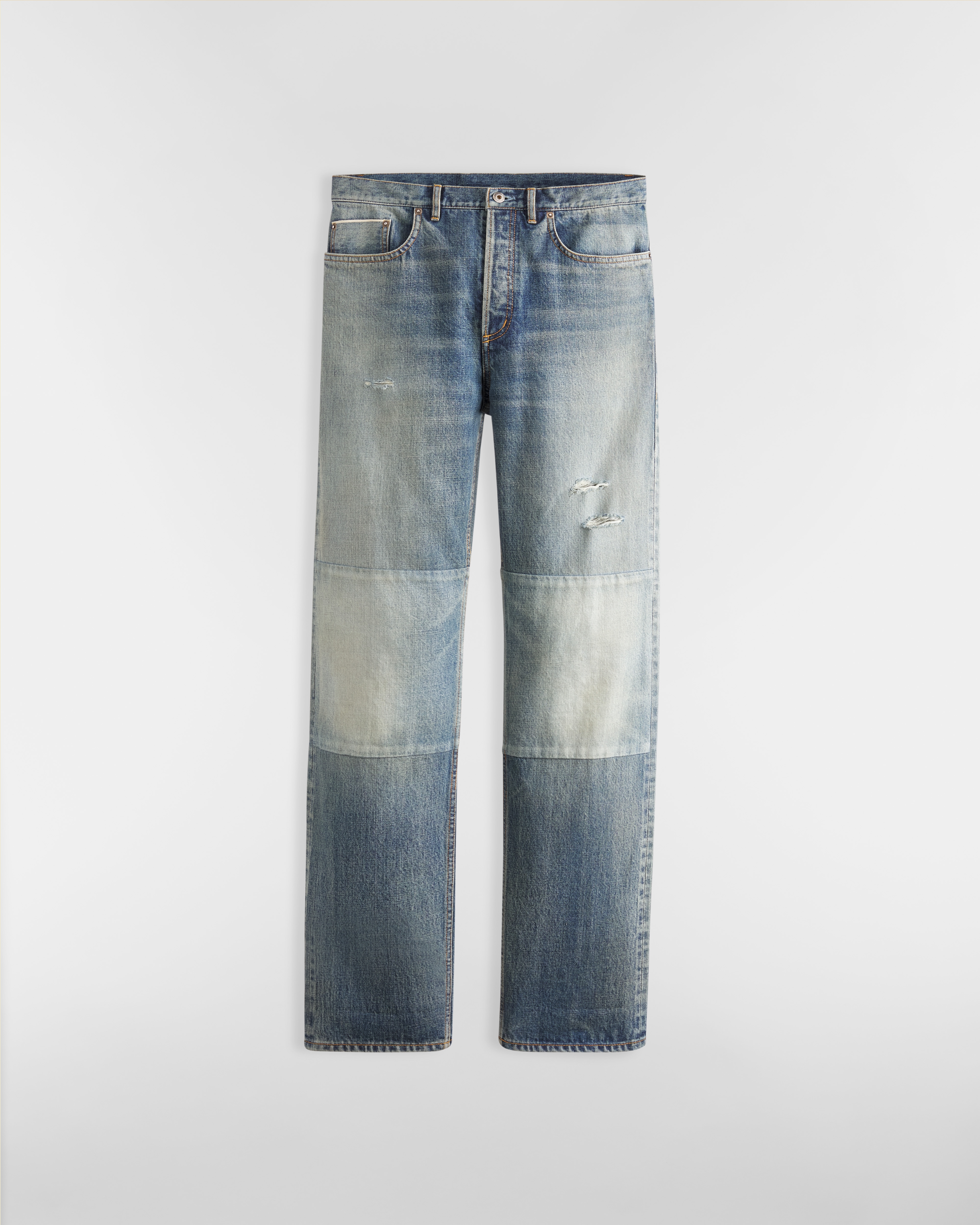 Jean regular Sergé de coton bleu E01