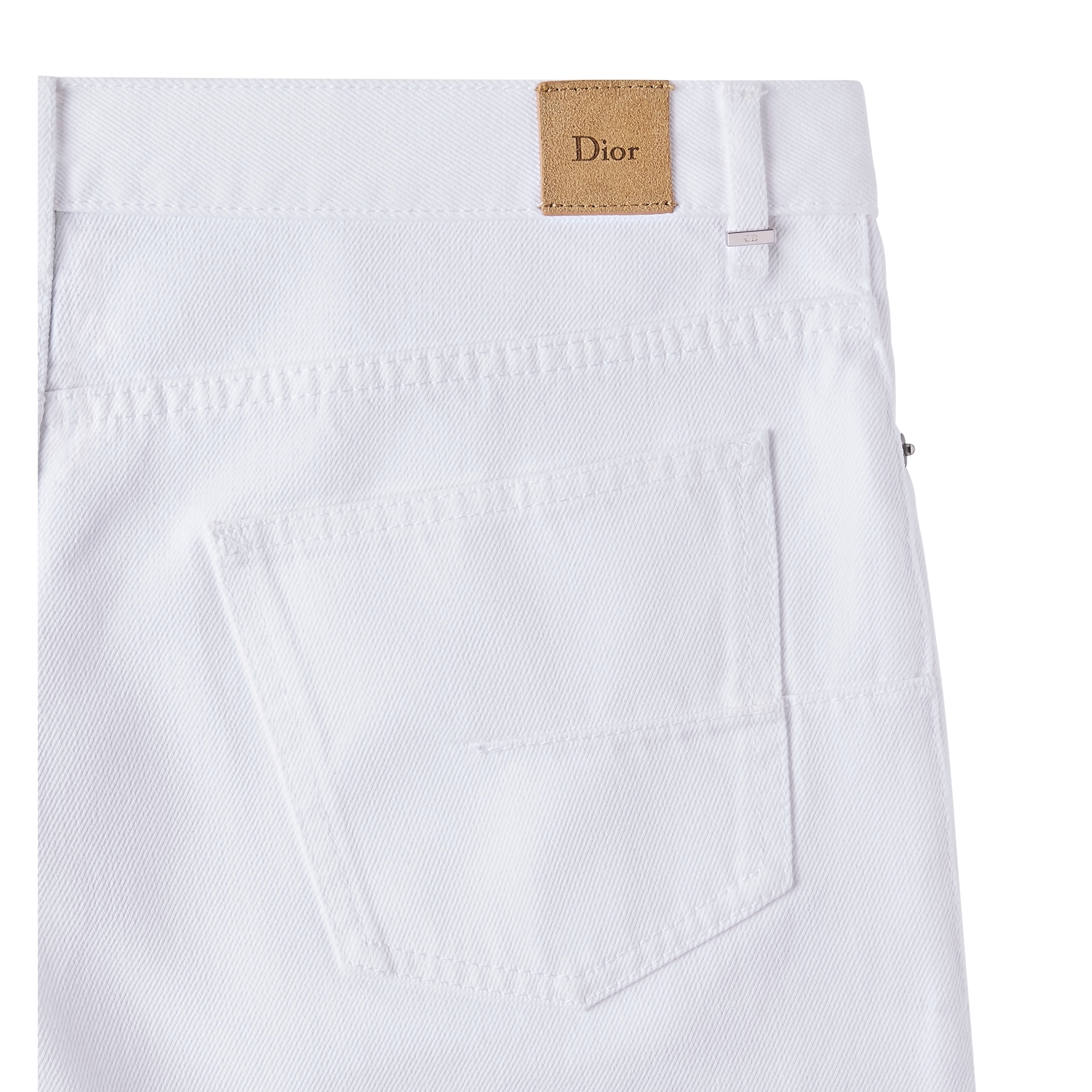 Bootcut Jeans White Cotton Twill E10
