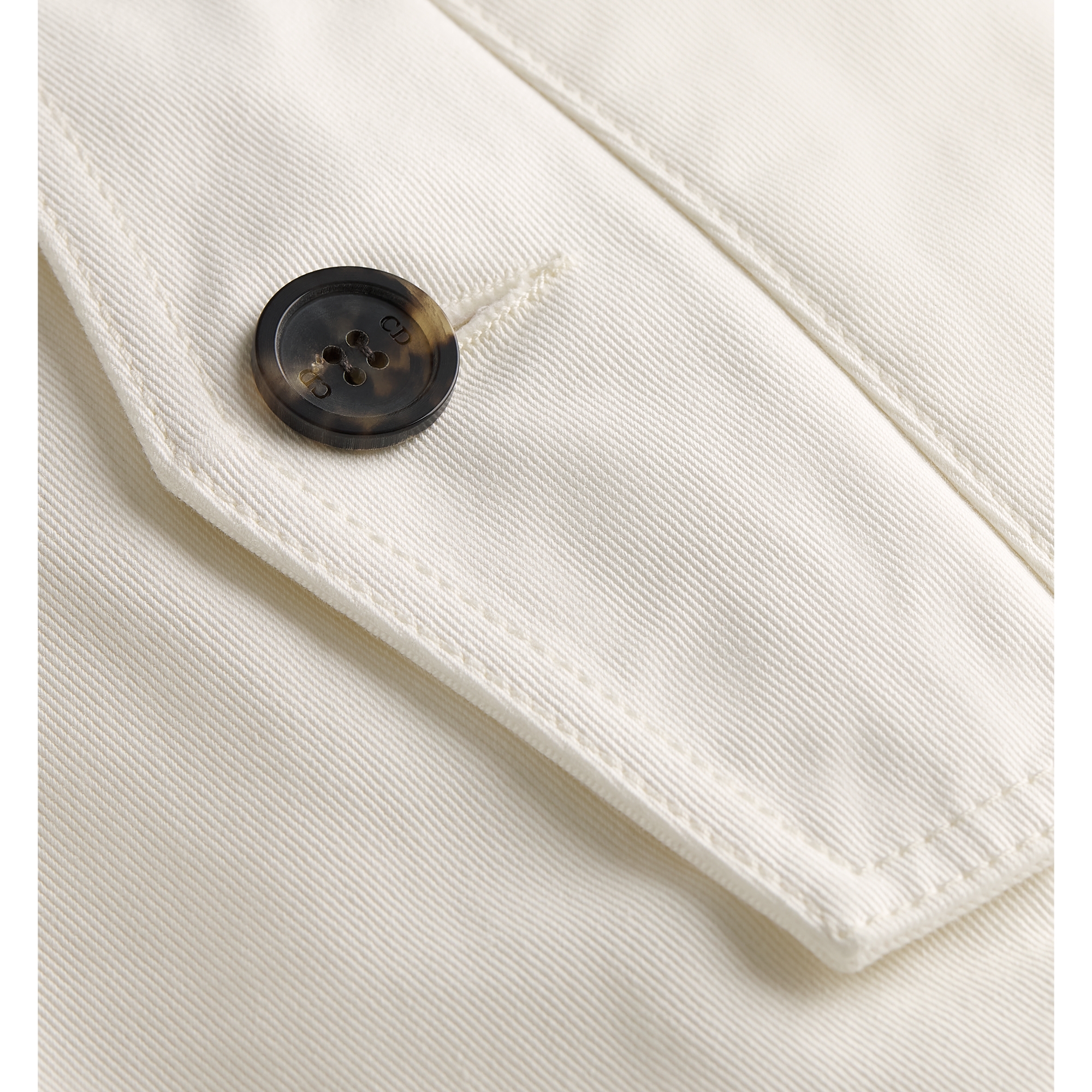 Delft Bermuda Shorts White Cotton Twill E11