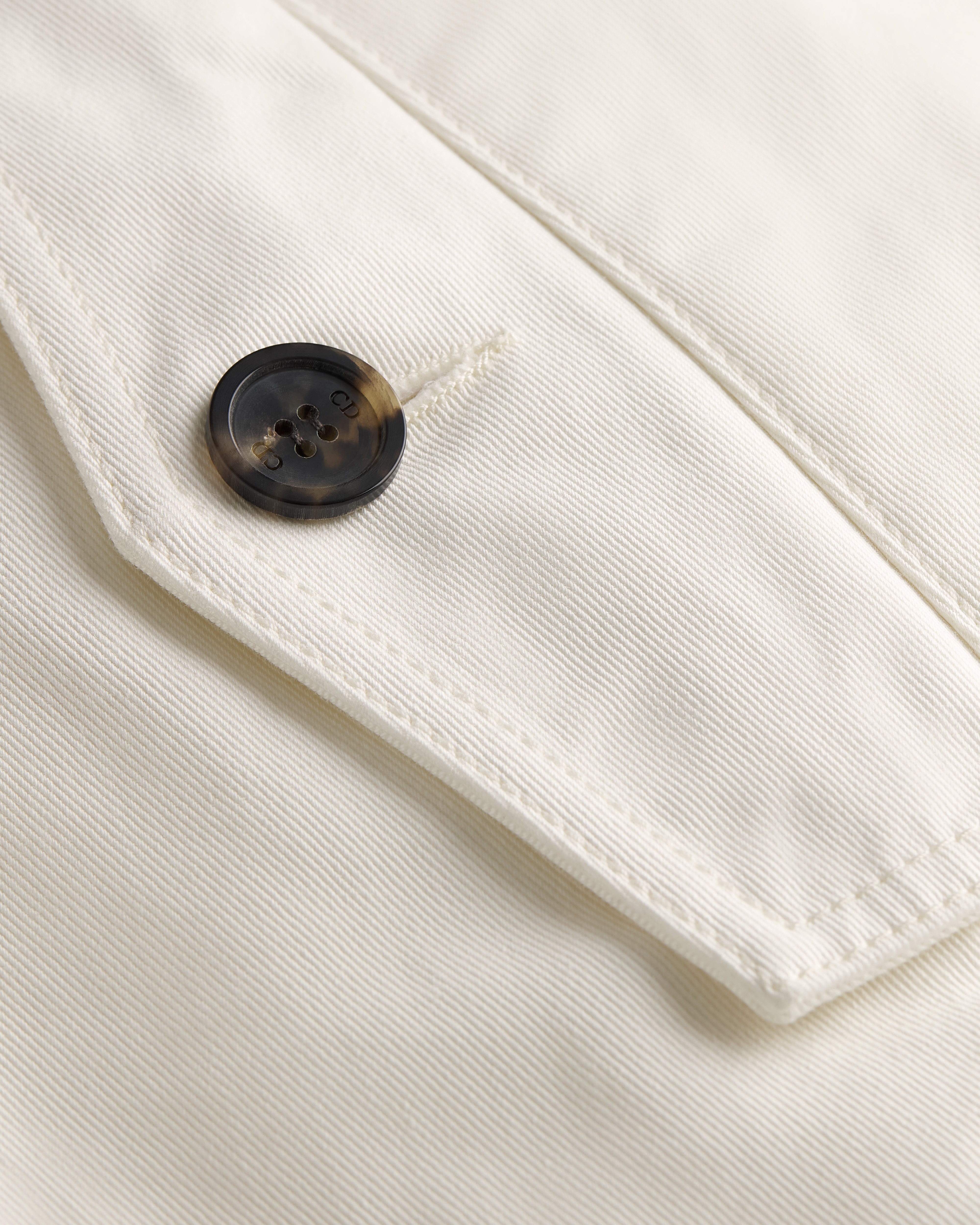 Bermuda Delft Sergé de coton blanc E11